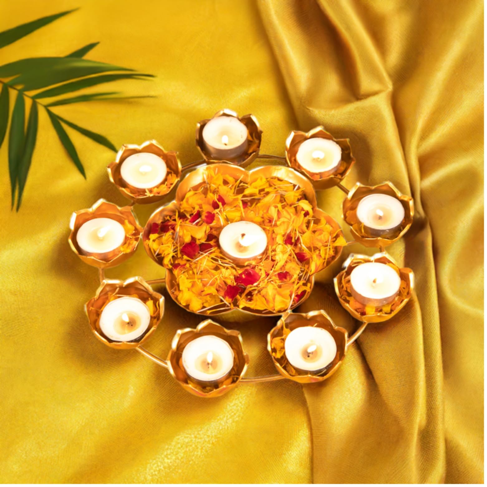 Double Flower Urli Bowl for Decoration