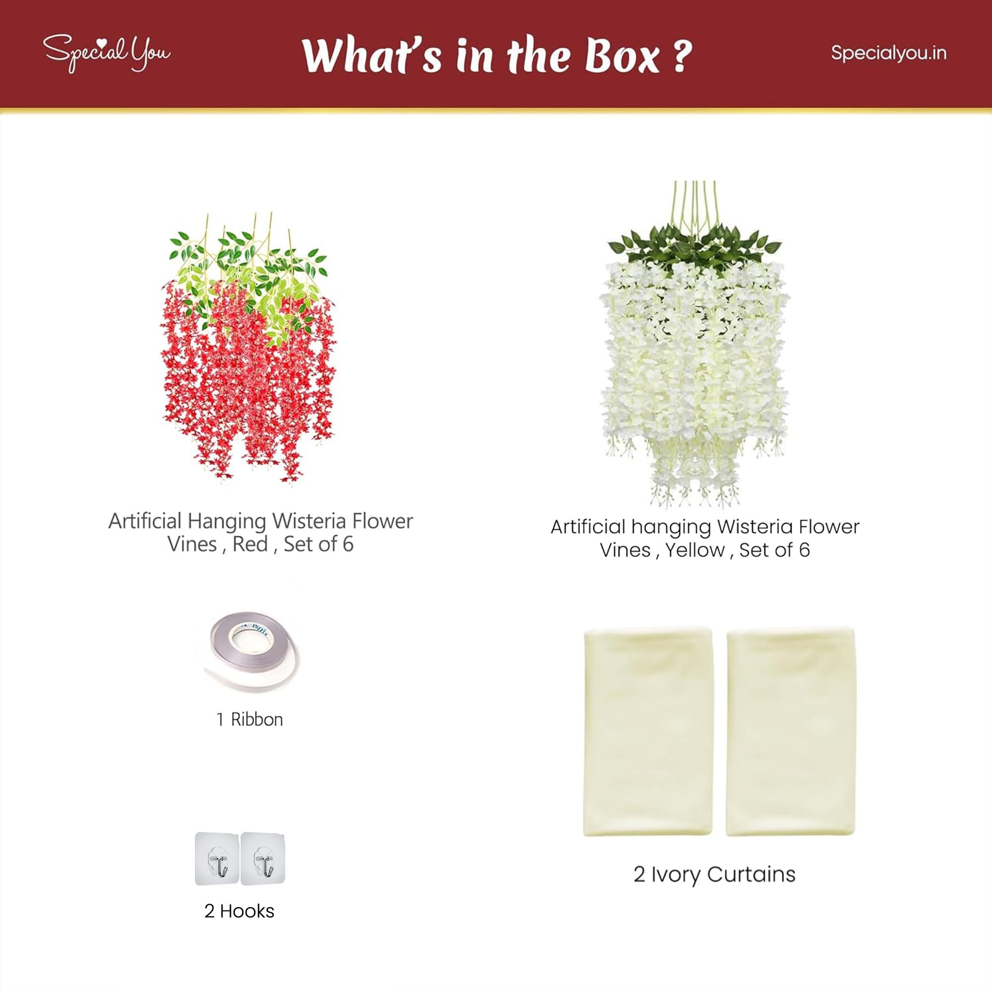Red & White Diwali Decor Kit