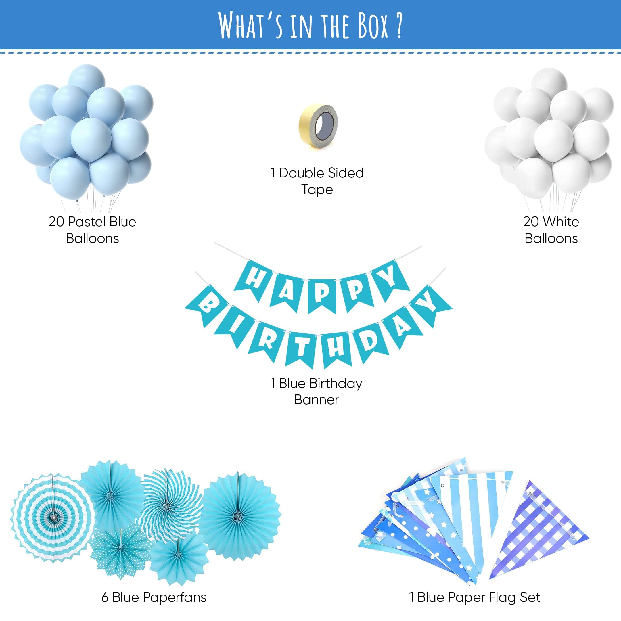 Blue theme Happy Birthday decor