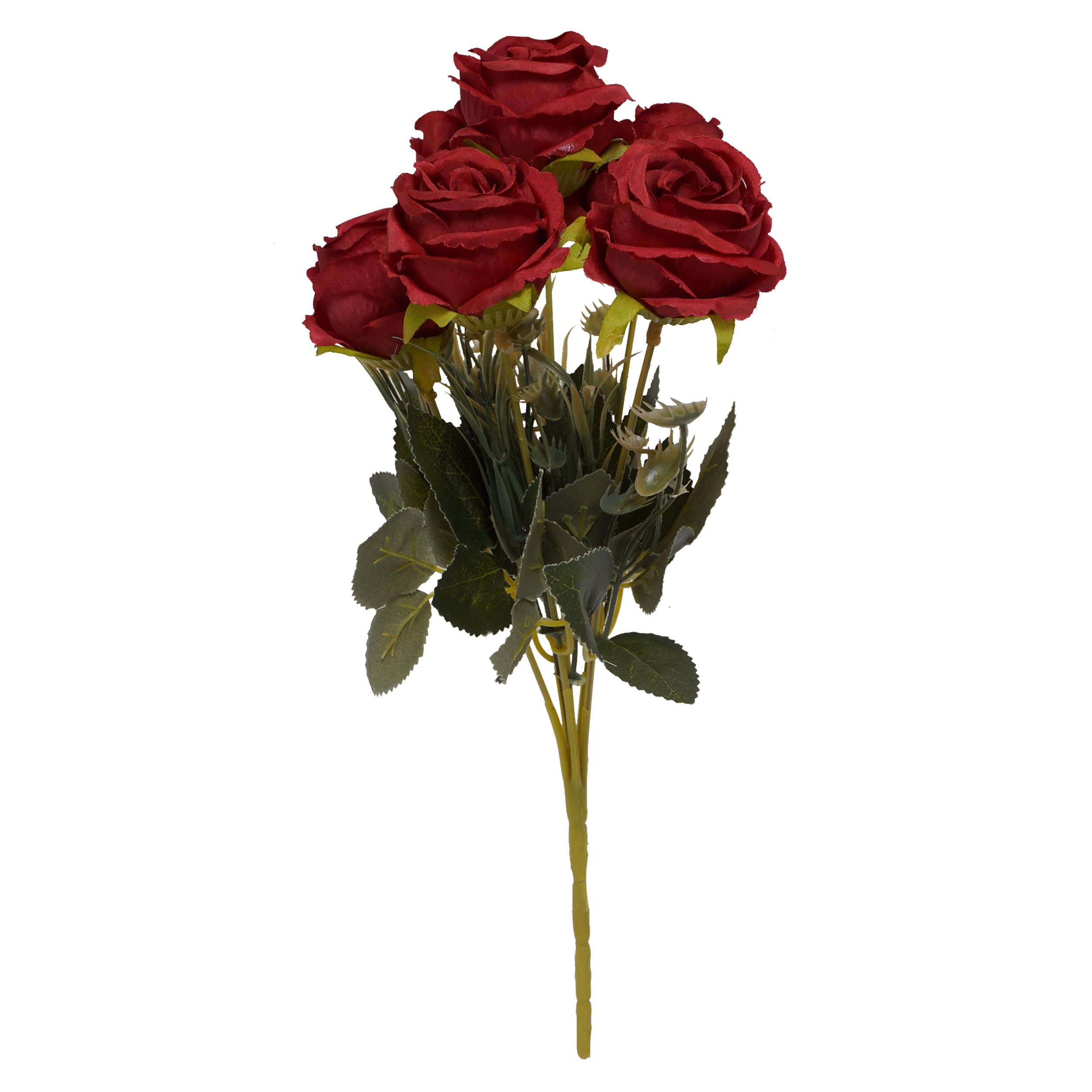 Red Fake Roses with Stems for DIY Home Decoration