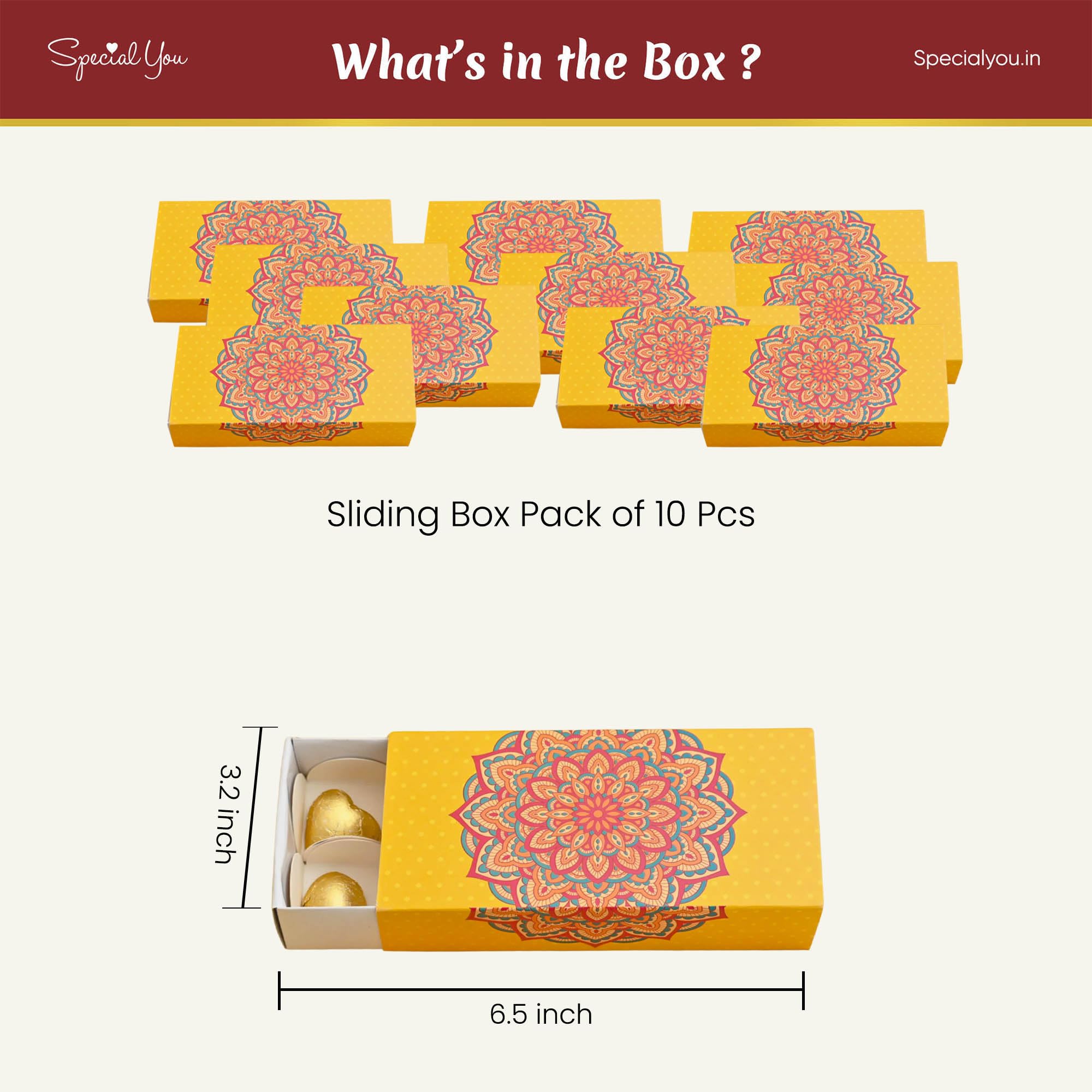 Pack of 10 Sliding Box for Chocolate Packing
