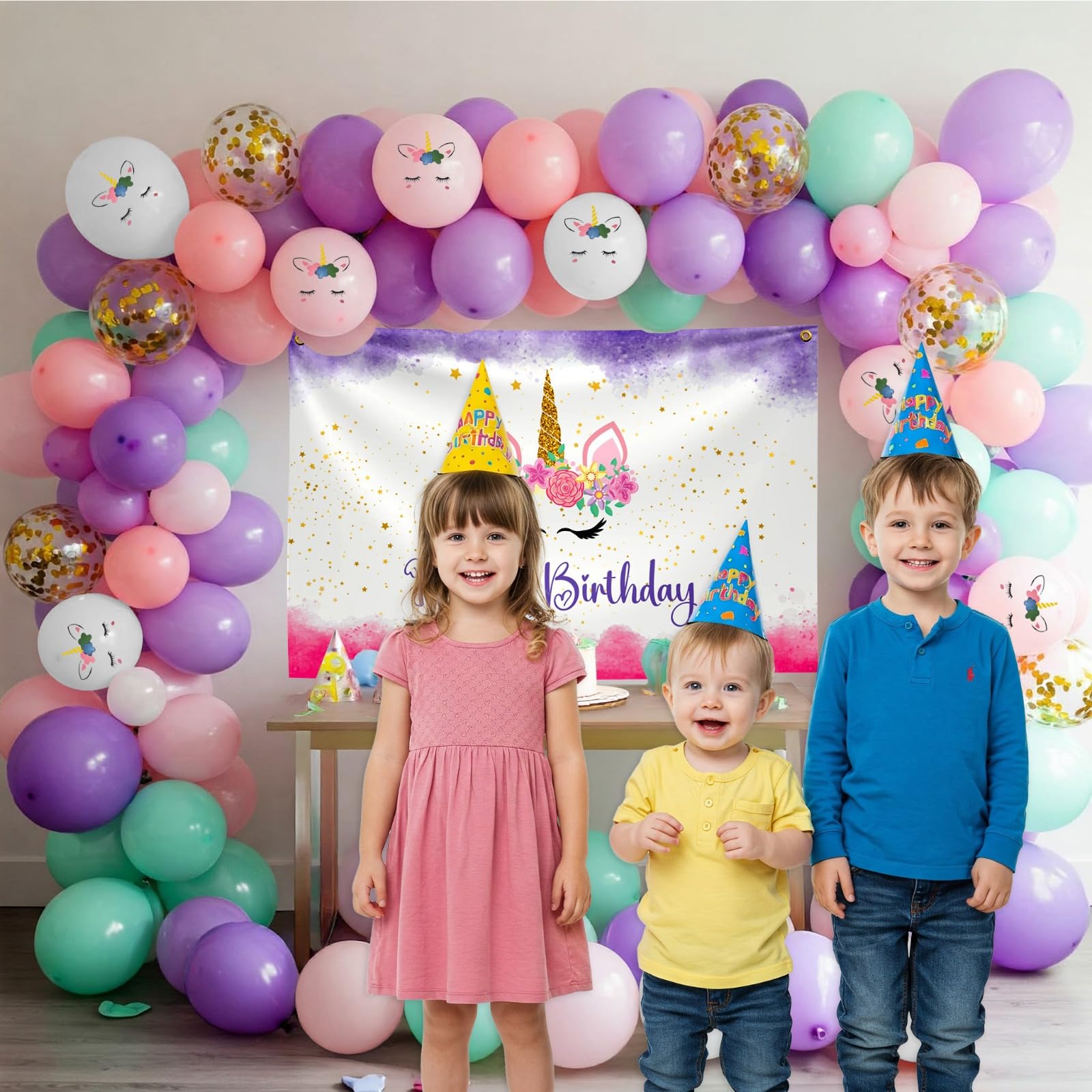 Unicorn Print Balloons Theme Birthday Decor