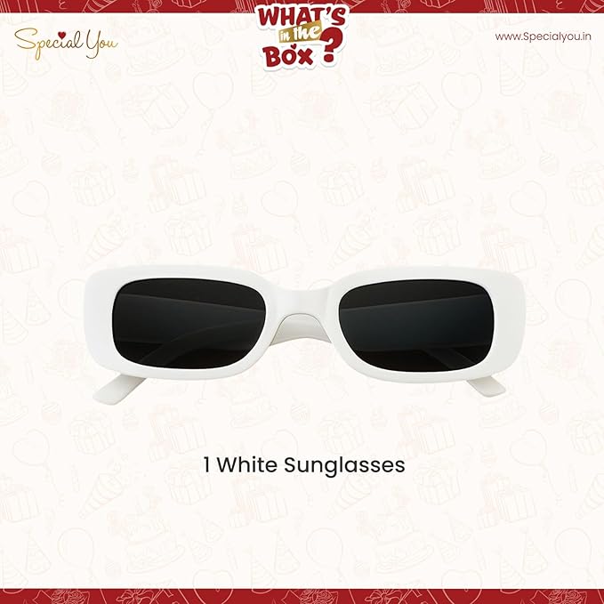 Rectangular White Sunglasses
