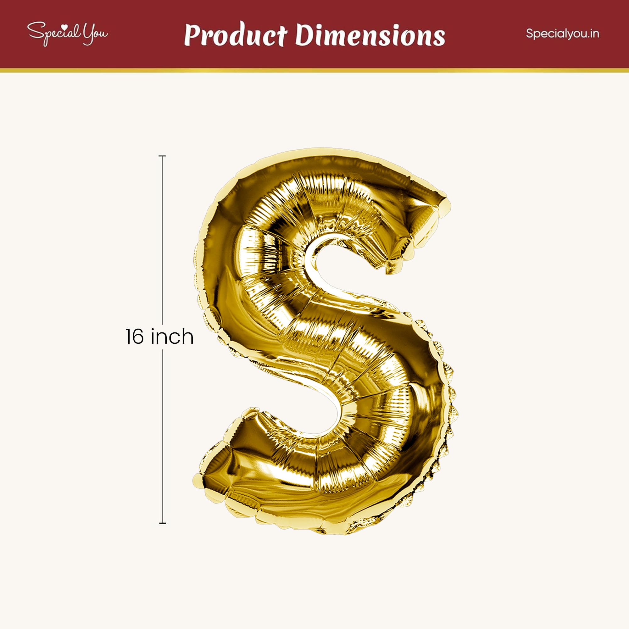 Gold S Letter Foil Balloon