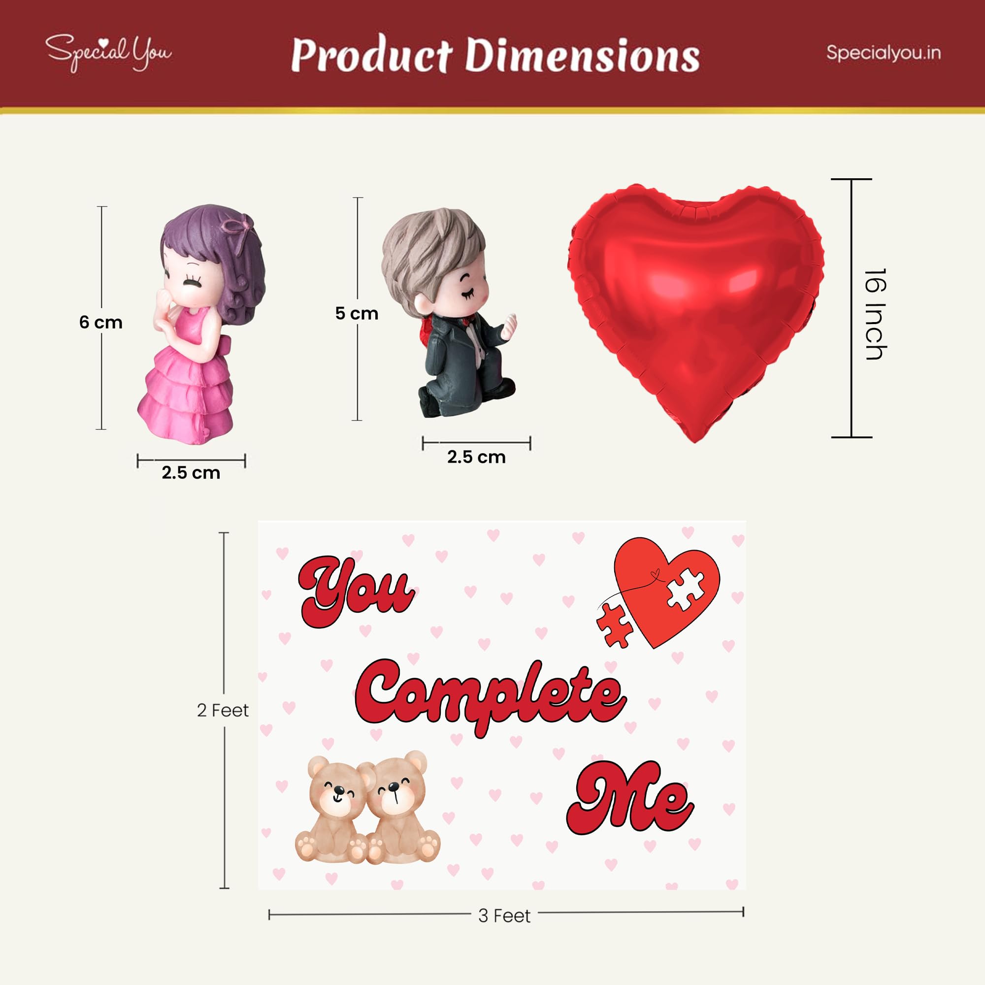 Red Heart Foil Balloon combo