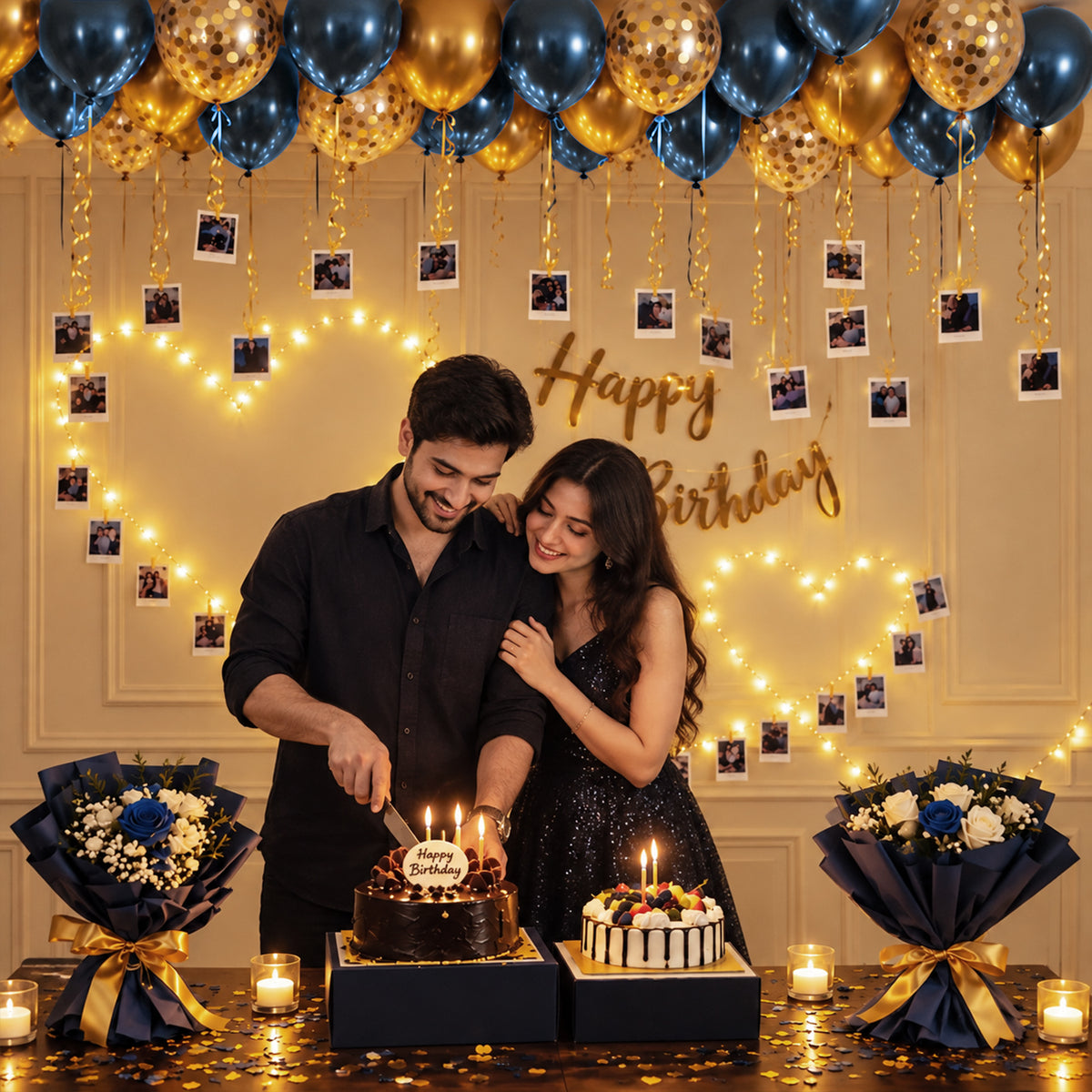 Blue & Gold Birthday Decoration DIY Kit