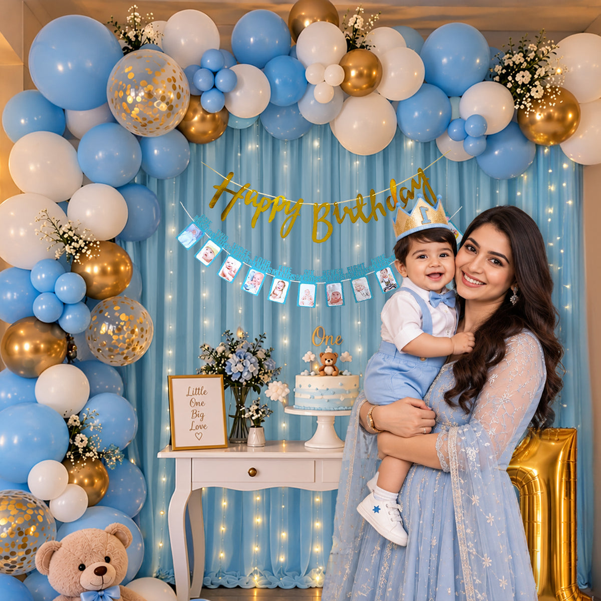 Fantastic DIY 1st Blue Birthday Decor Kit