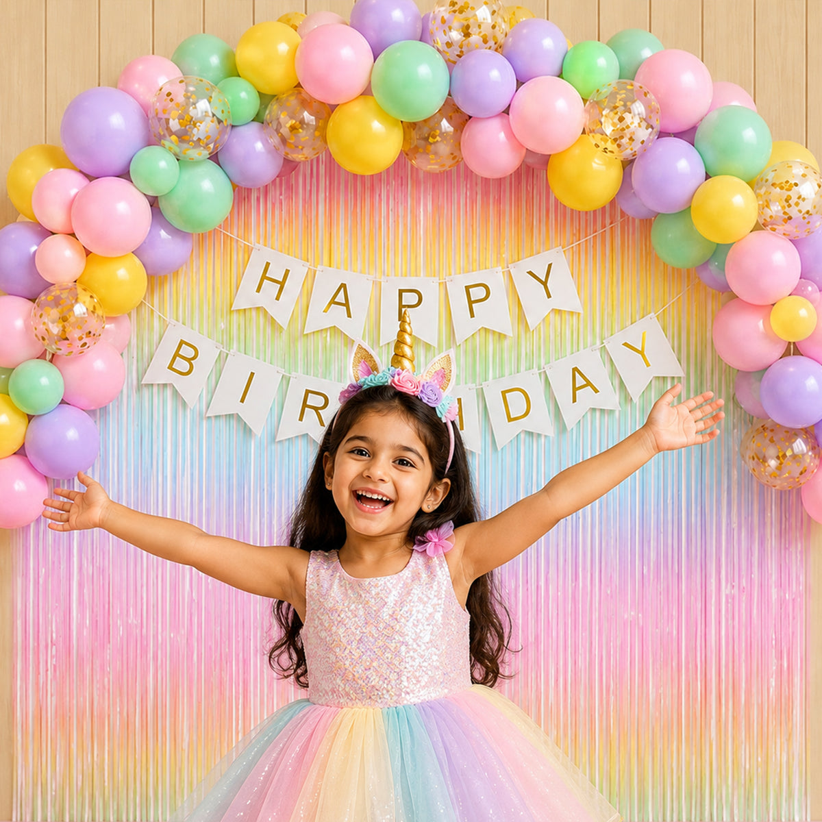 Unicorn Theme Pastel Balloons Birthday Decoration DIY Kit