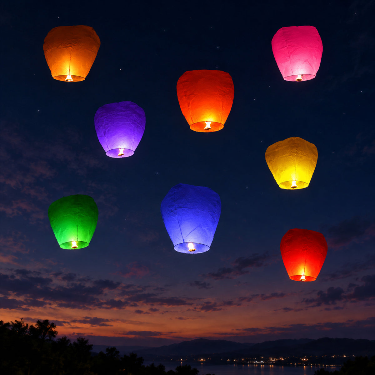 Flying Night Sky Lantern Light for Diwali