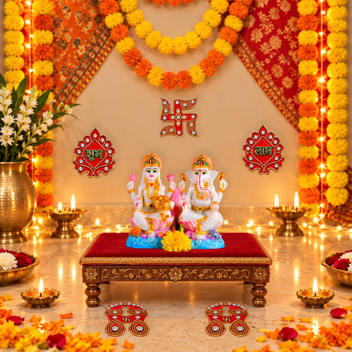 Subh Labh Laxmi Feet Stickers Set for Diwali