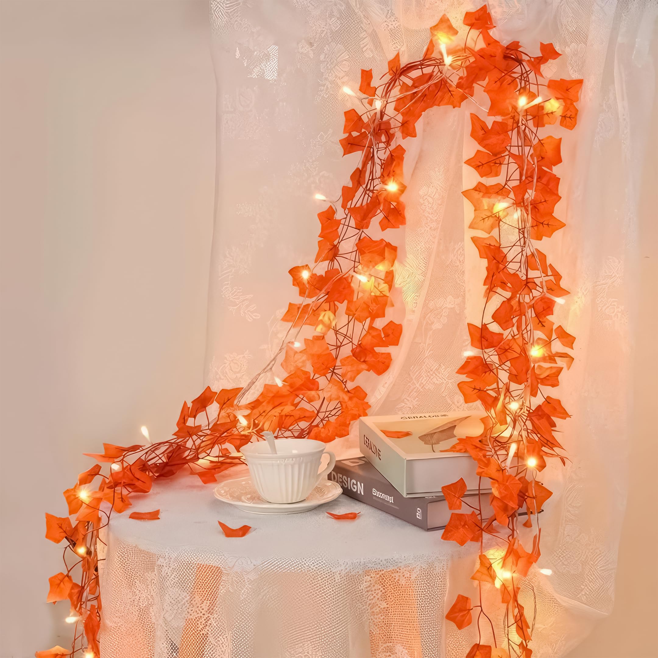 Autumn vines: enchanting with LED fairy lights