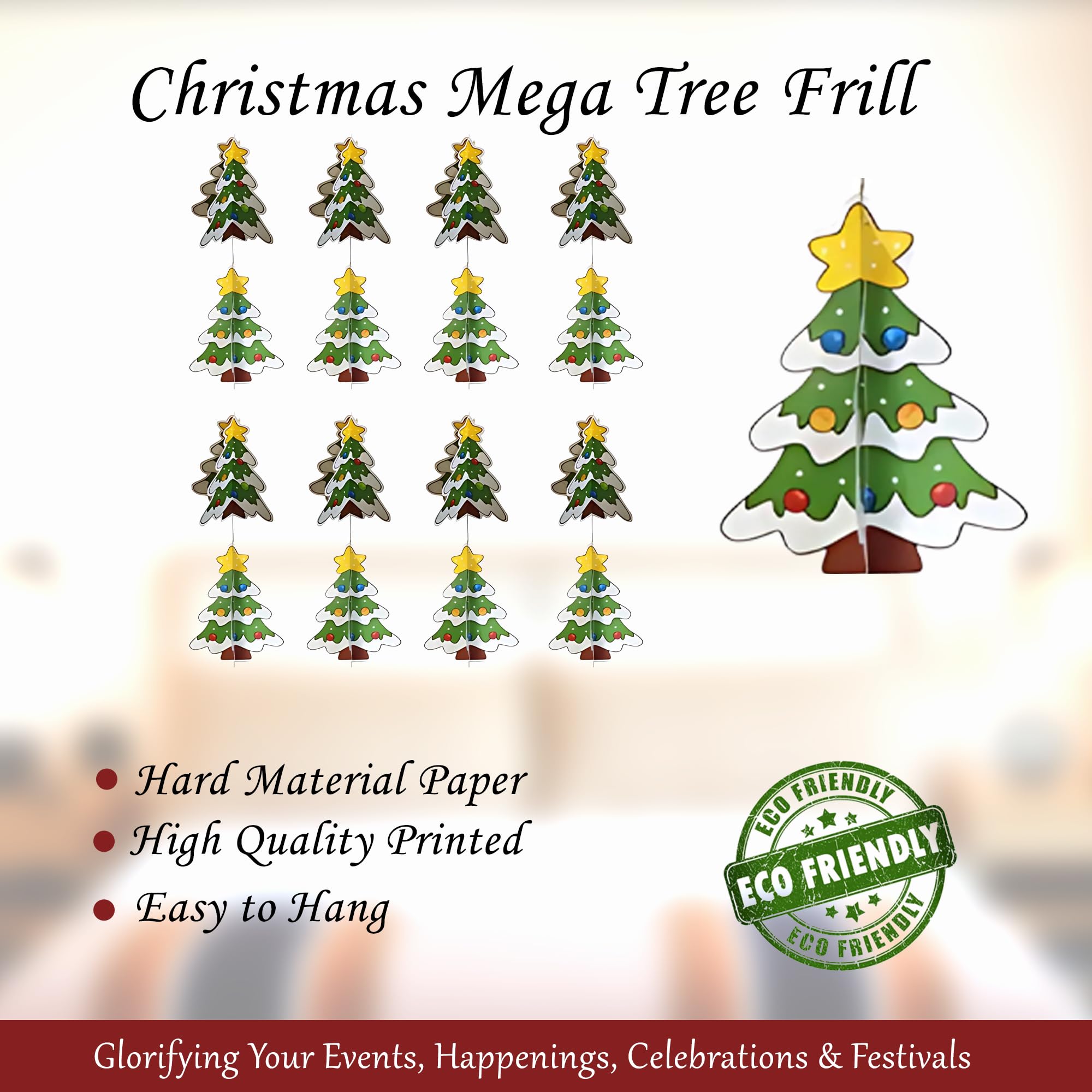 Mini Tree Frill for Christmas Pack of 12