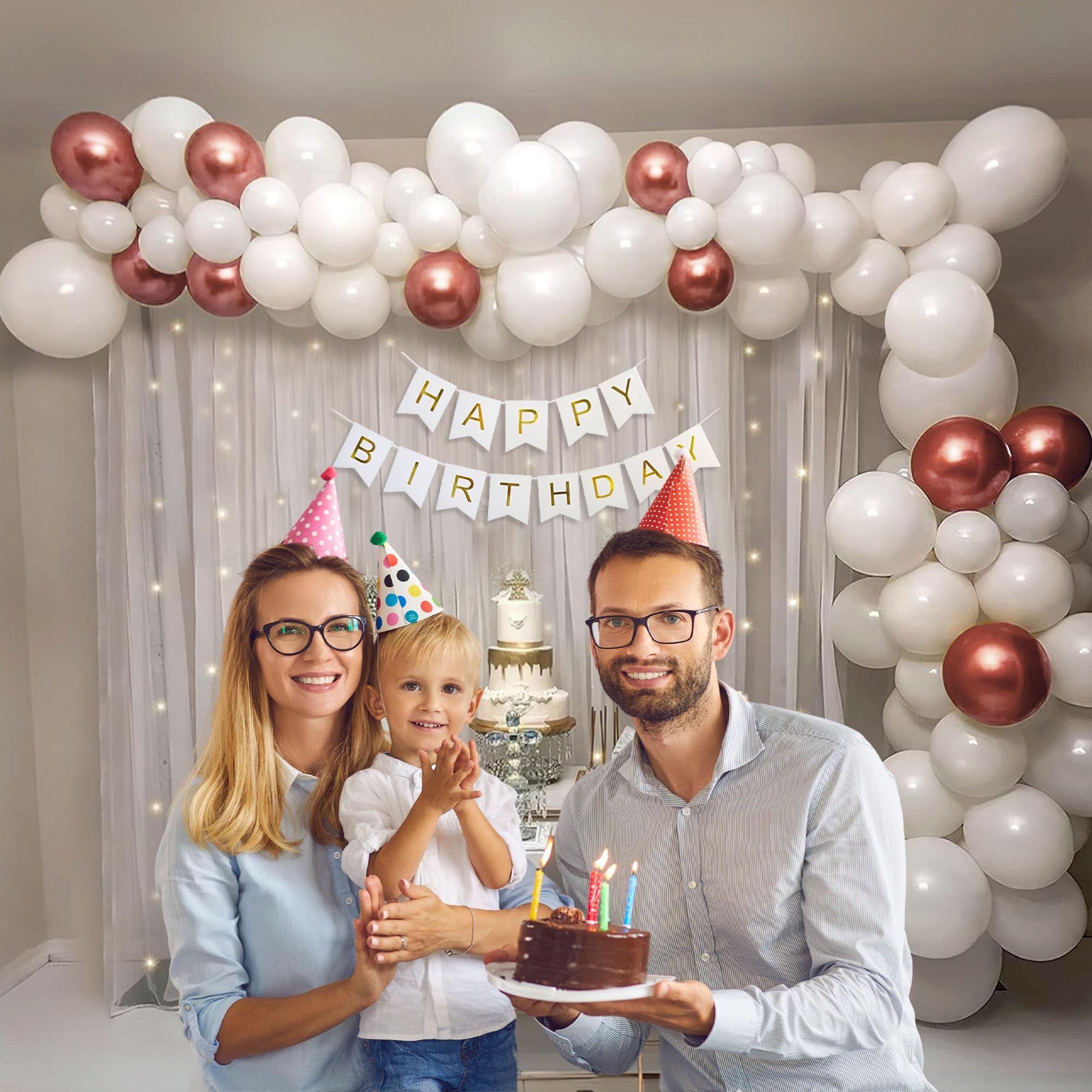 Birthday Backdrop for Decoration (Rose Gold)