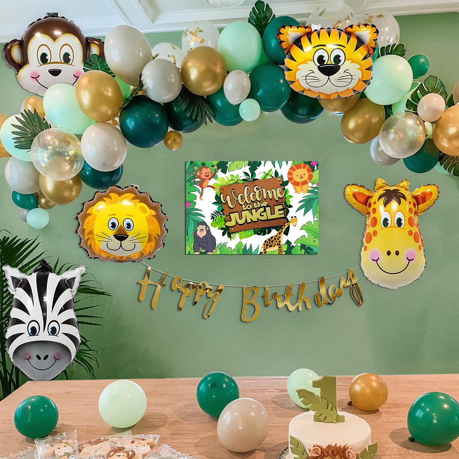 Welcome Guests with Jungle Theme Birthday Decor Kit