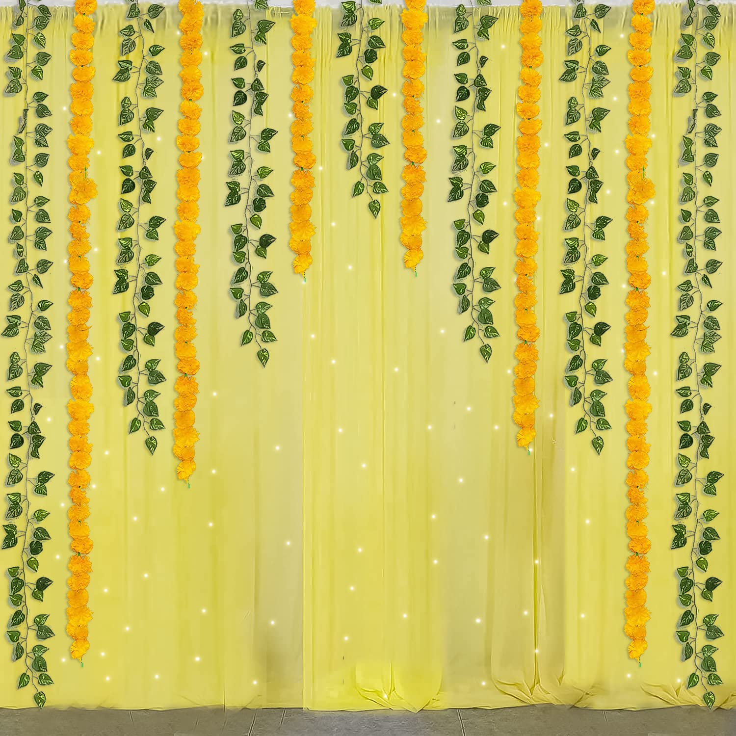 Ganpati yellow Backdrop Decor Kit