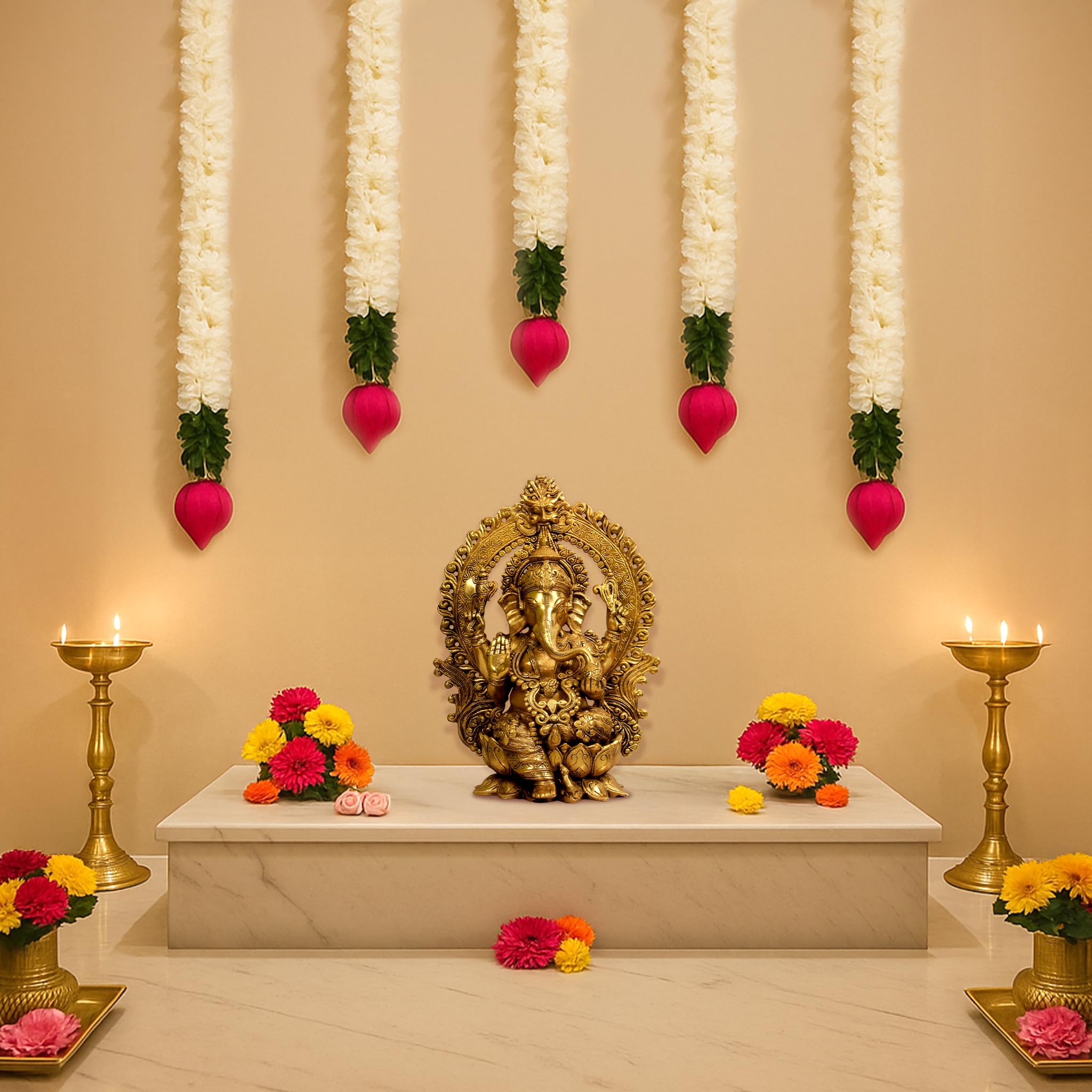 Ganpati Lotus Hanging-5pcs