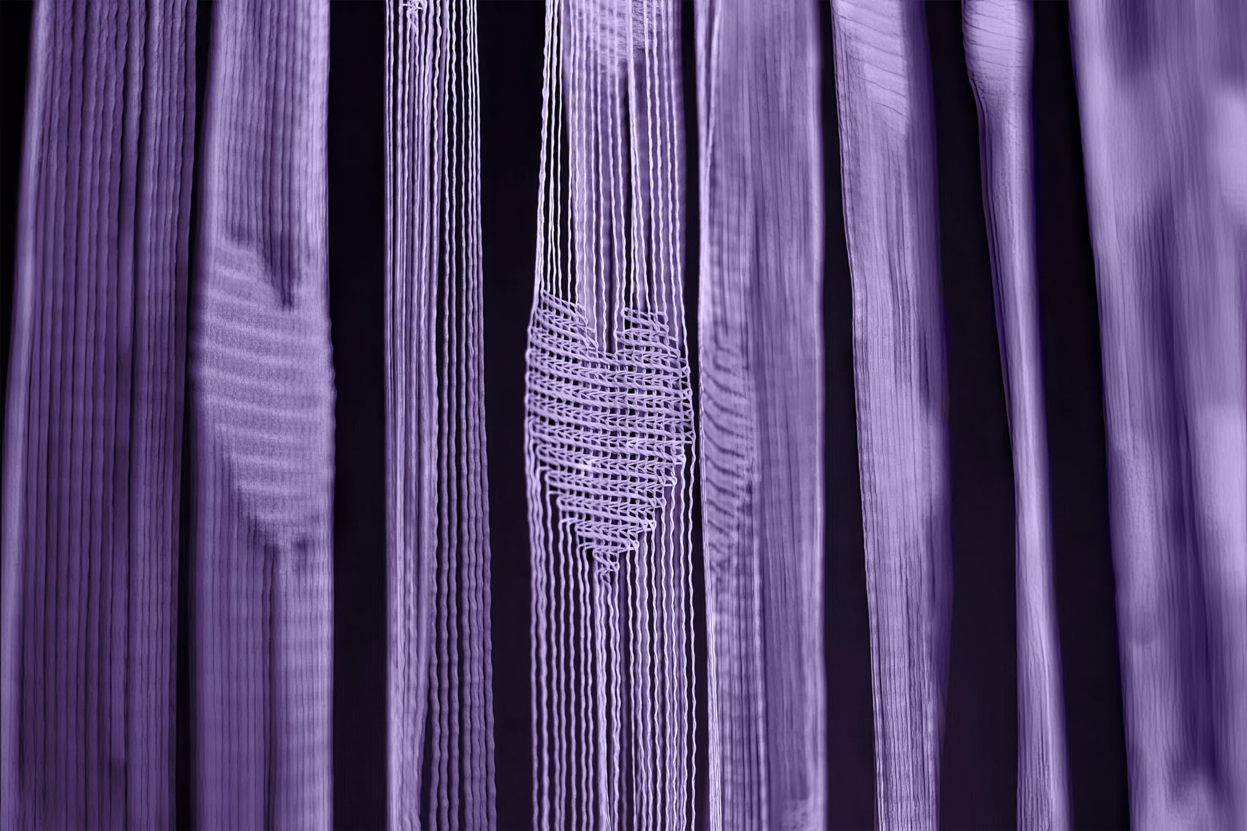 Purple String Heart Shape Net Sheer Curtains