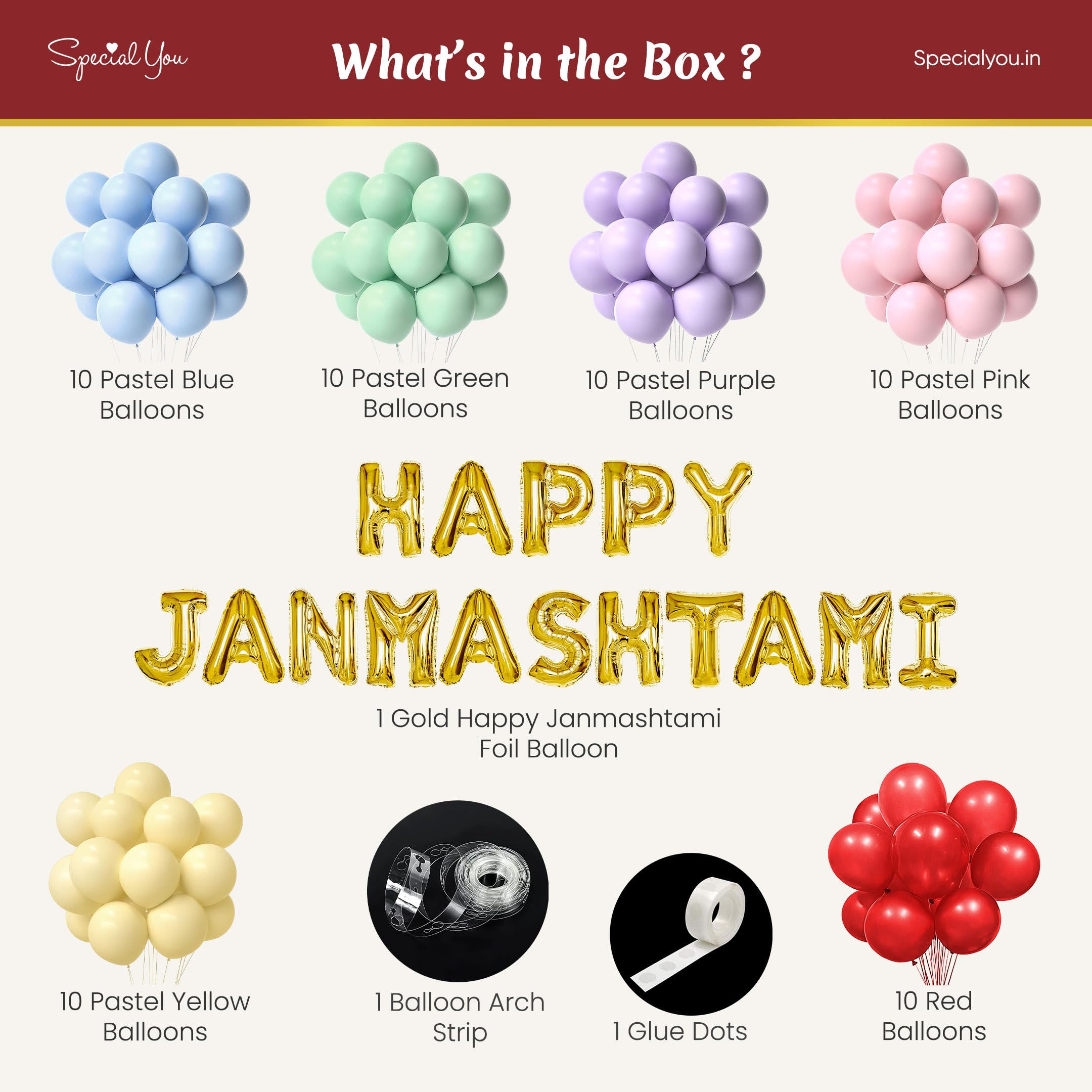 Celebrate Janmashtami with Colorful Balloons"