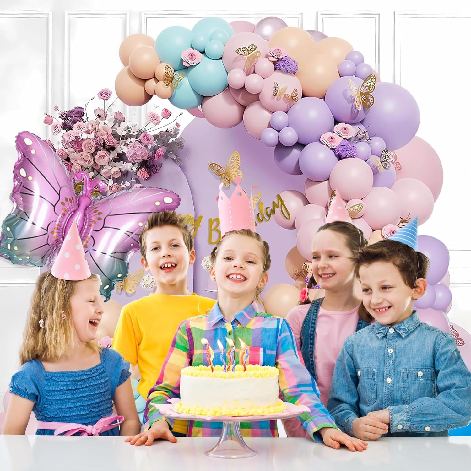 Pastel theme butterfly birthday Decor