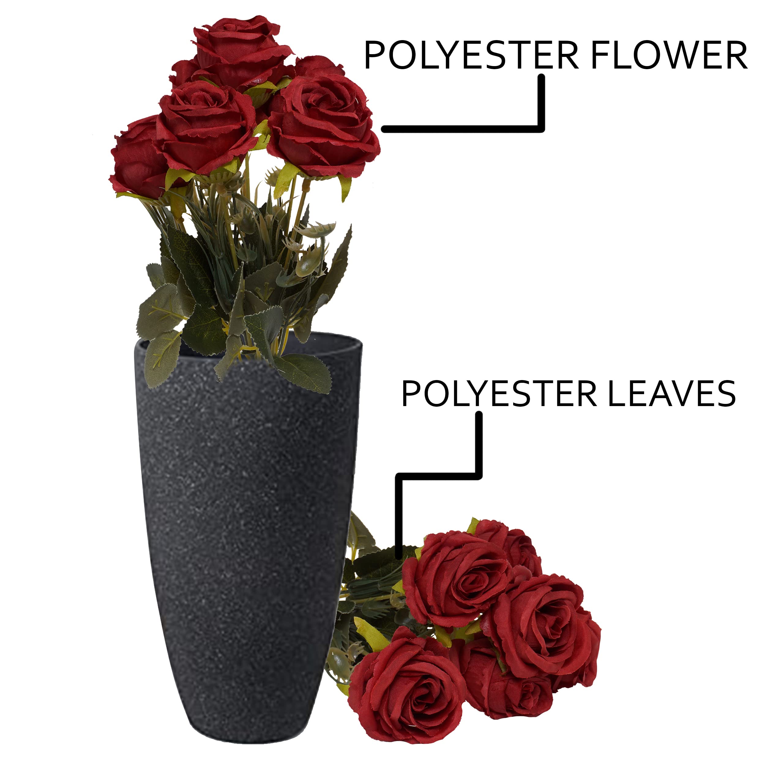 Red Fake Roses with Stems for DIY Home Decoration