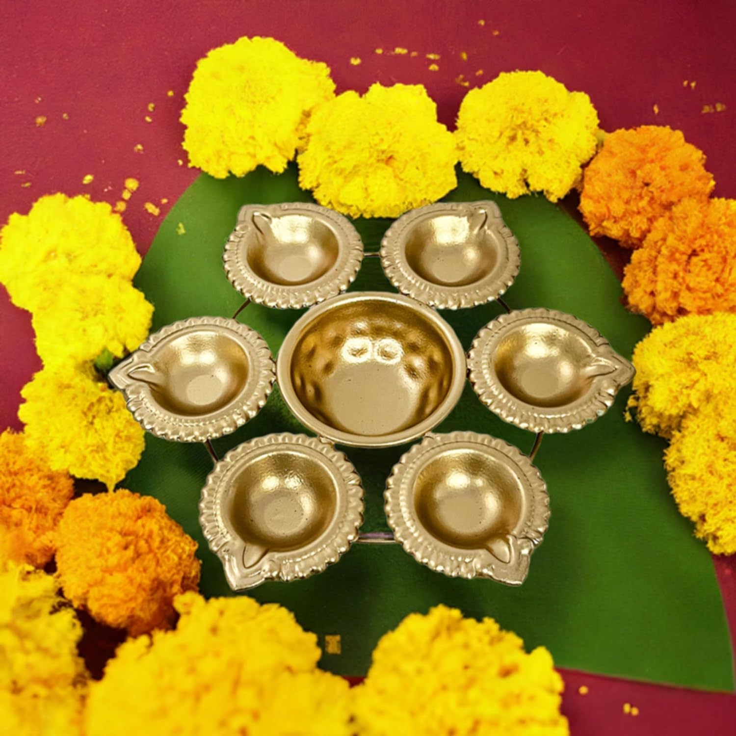 Metal Urli Diya for Diwali, Navratri, Home Decoration - 7 Inches