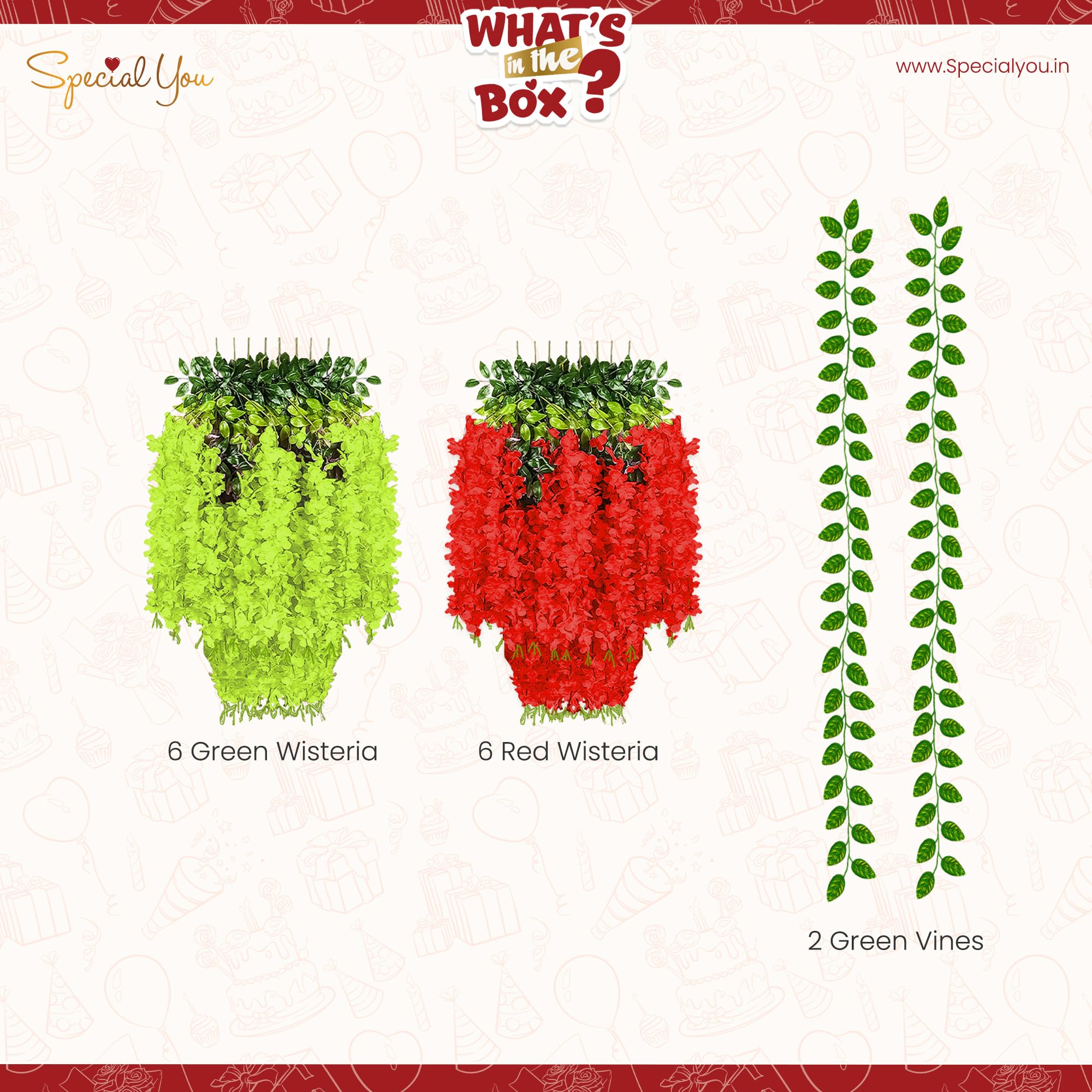 Red Green Diwali Backdrop Decor Kit