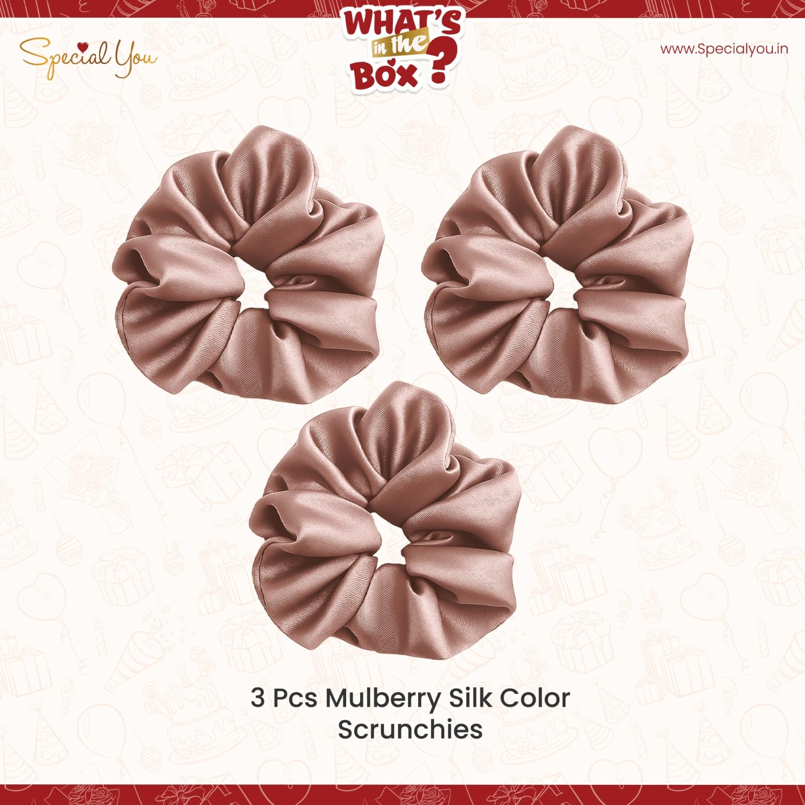 3 Mulberry Hair Scrunchies