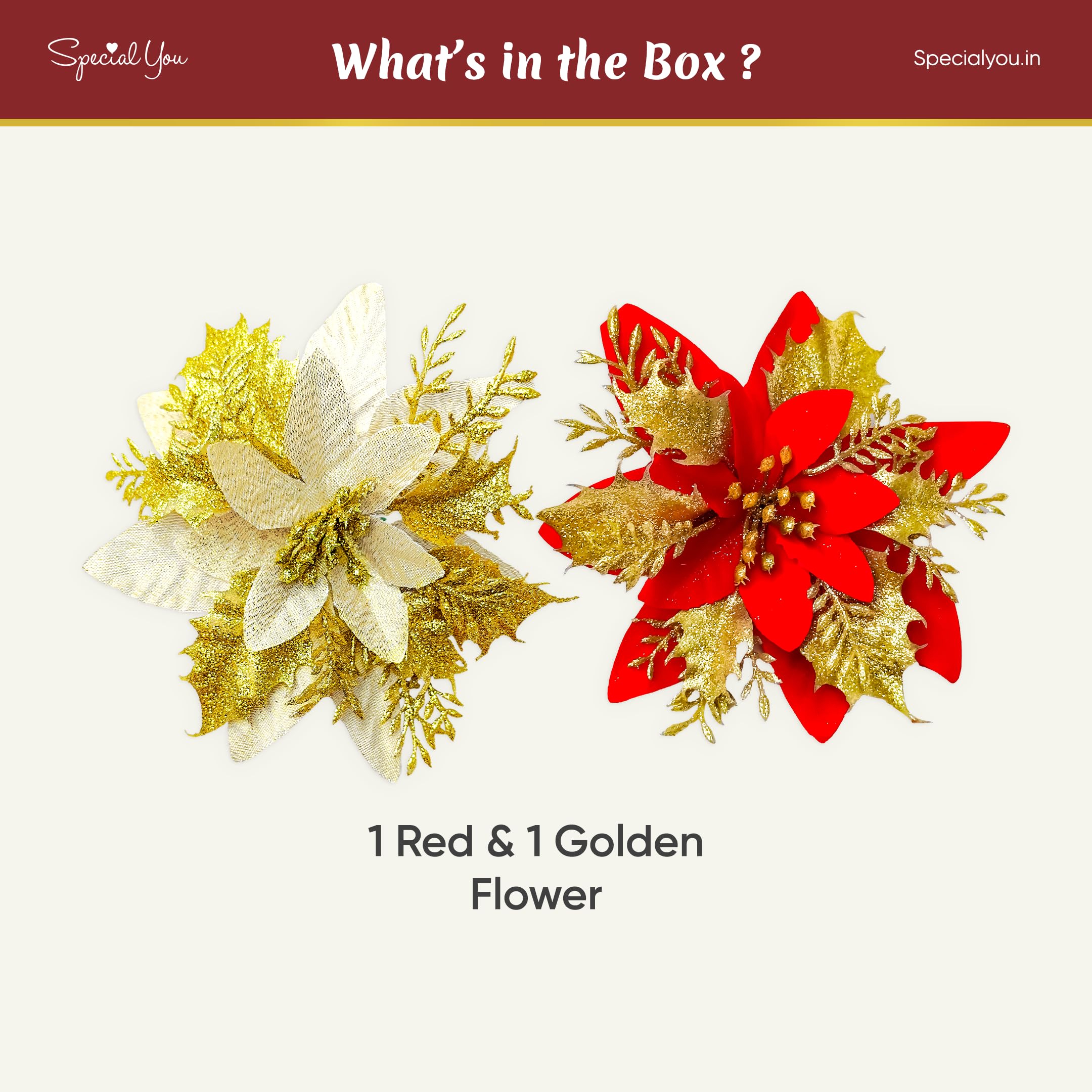 2 artificial flowers
