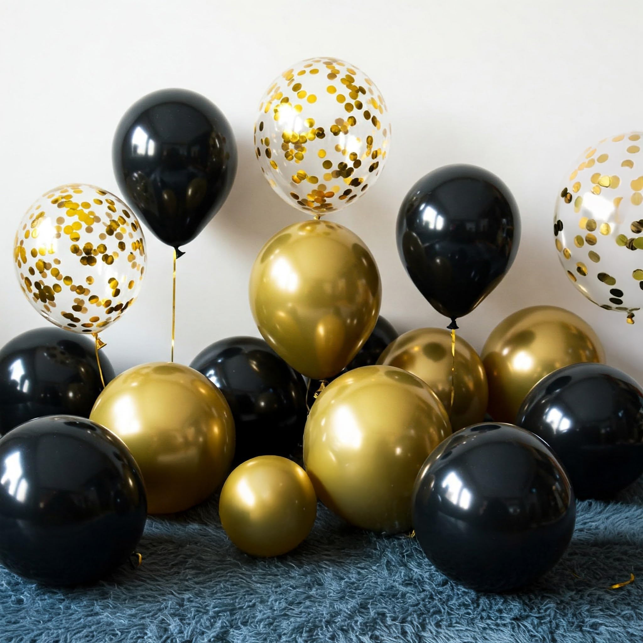 Black & Gold Chrome Balloons