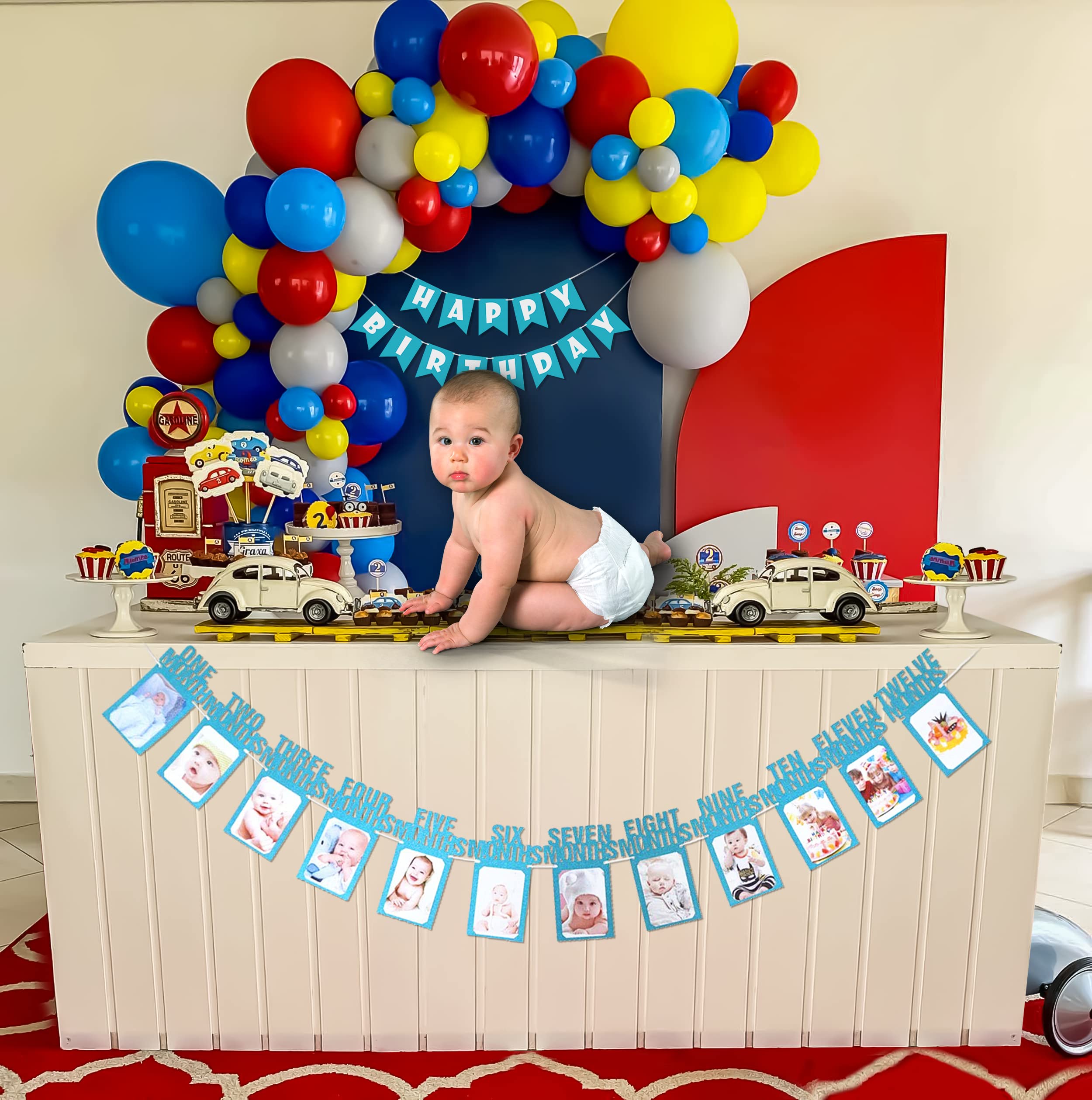 Monthly Banner birthday decoration item kit for boys and girls