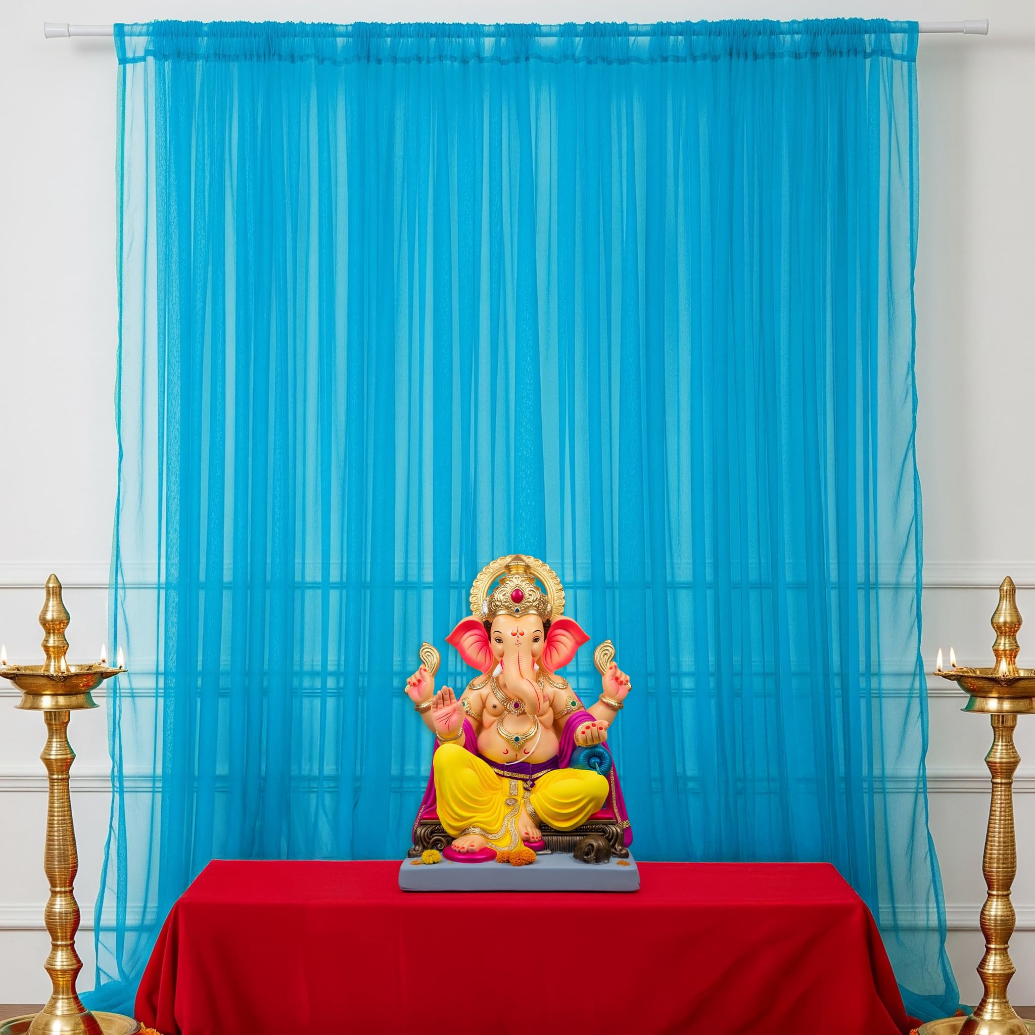 Sky Blue Chiffon curtain for decoration
