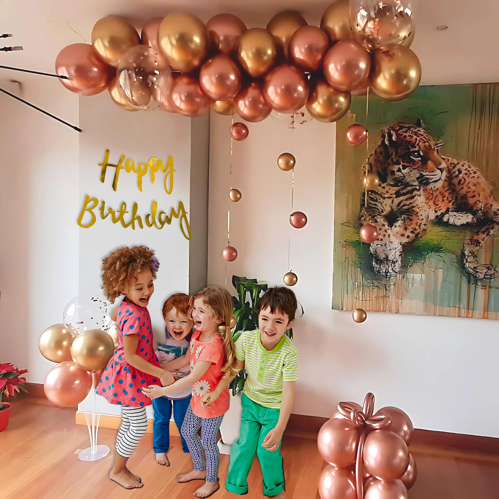 Gold & Rose Gold theme happy birthday decoration