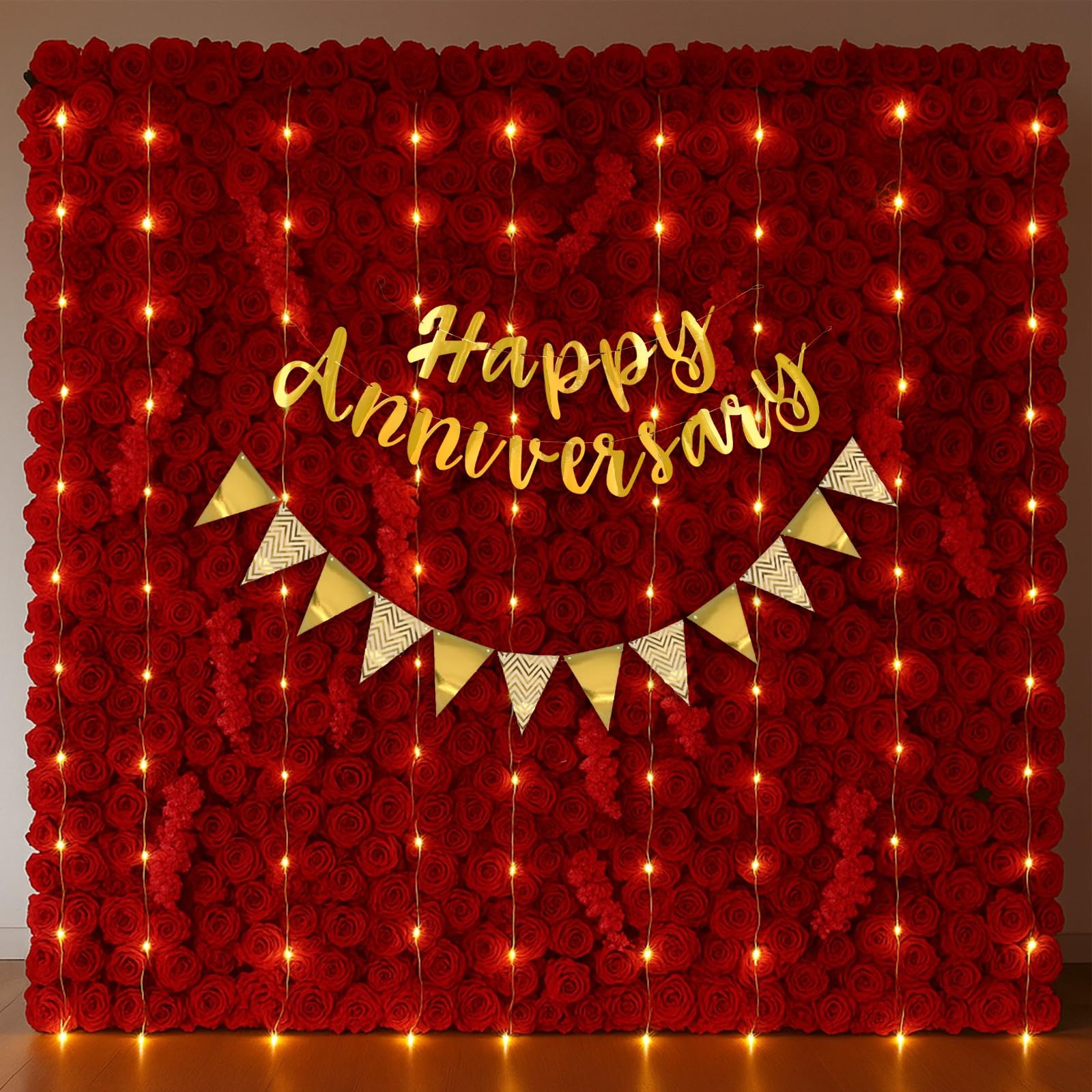 Golden Banner- Happy Anniversary, Flags