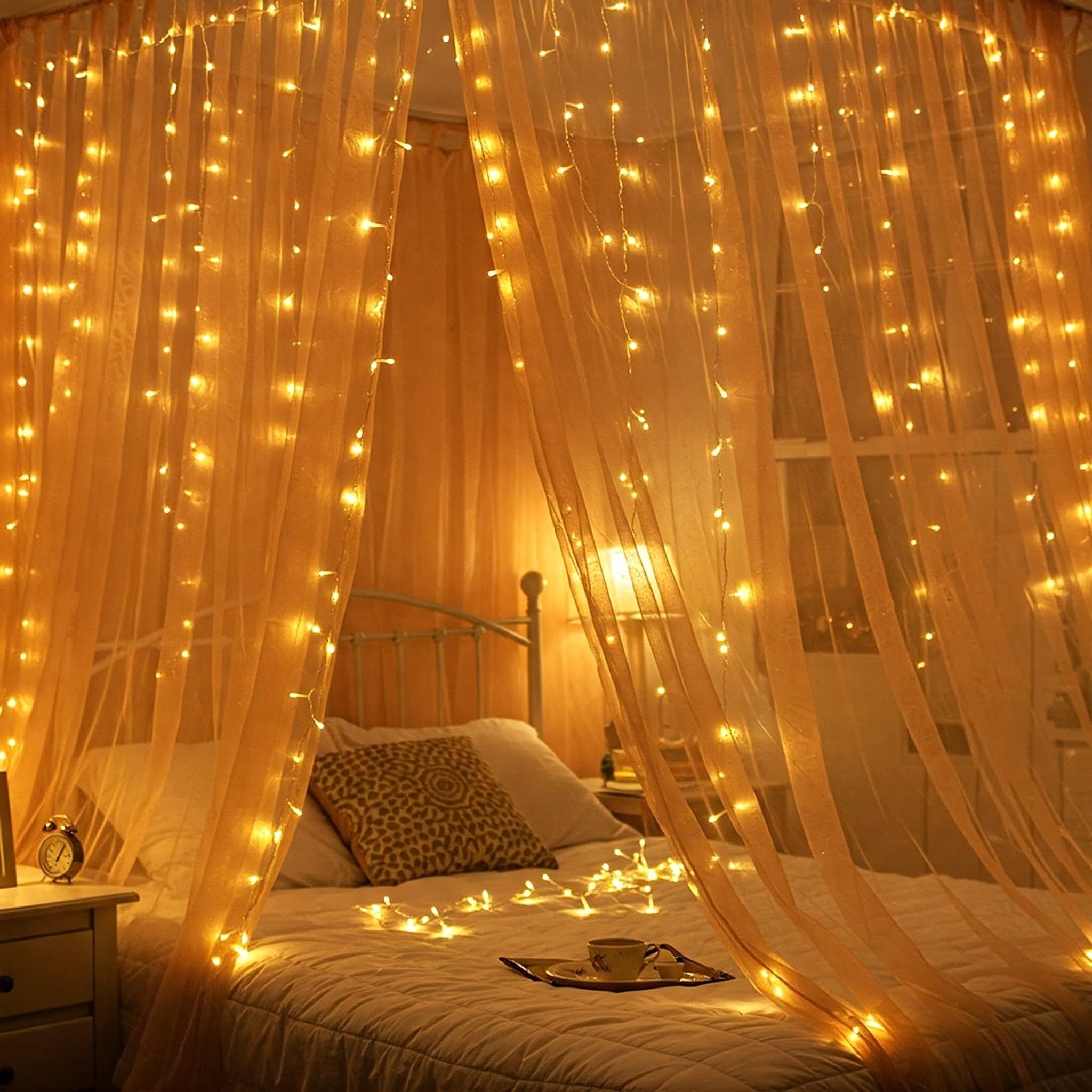 Peach Net Canopy Decoration