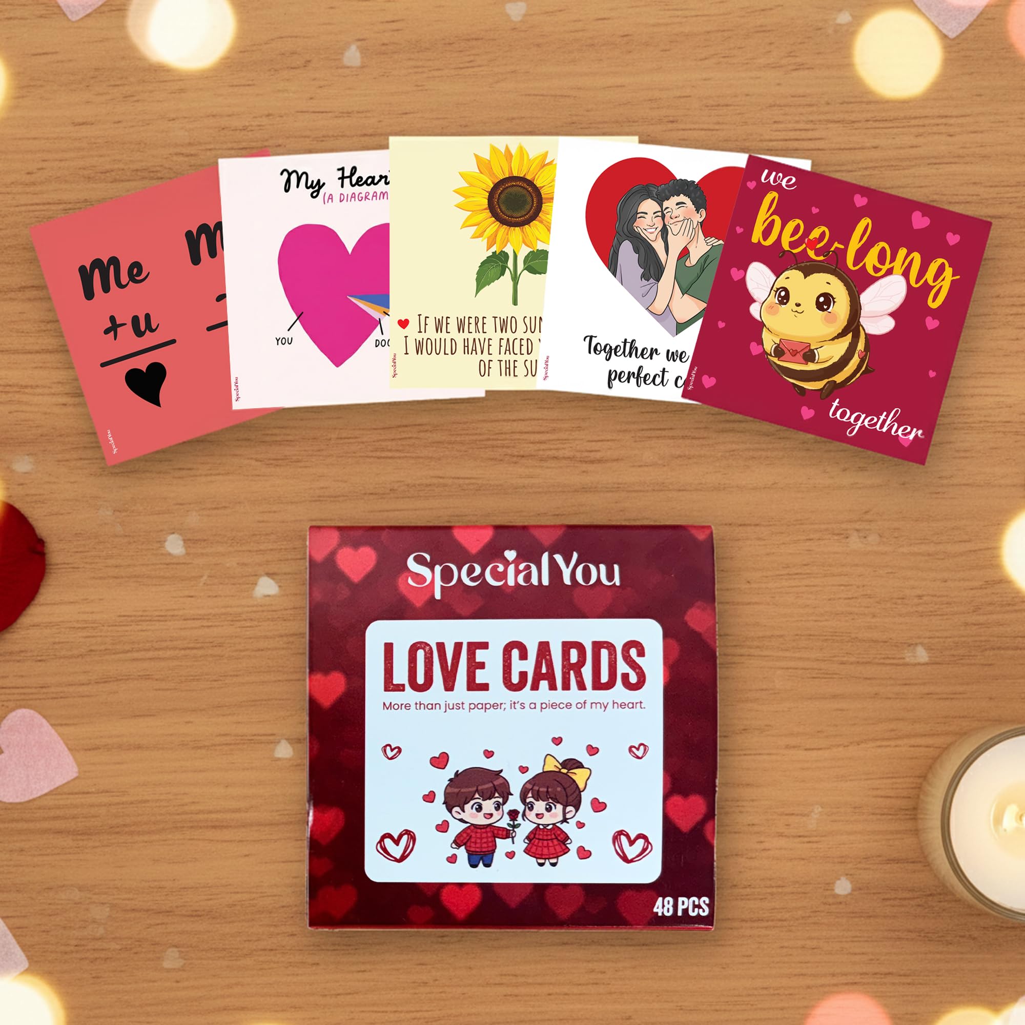 48Pcs Printed Love Cards for Valentine's Day