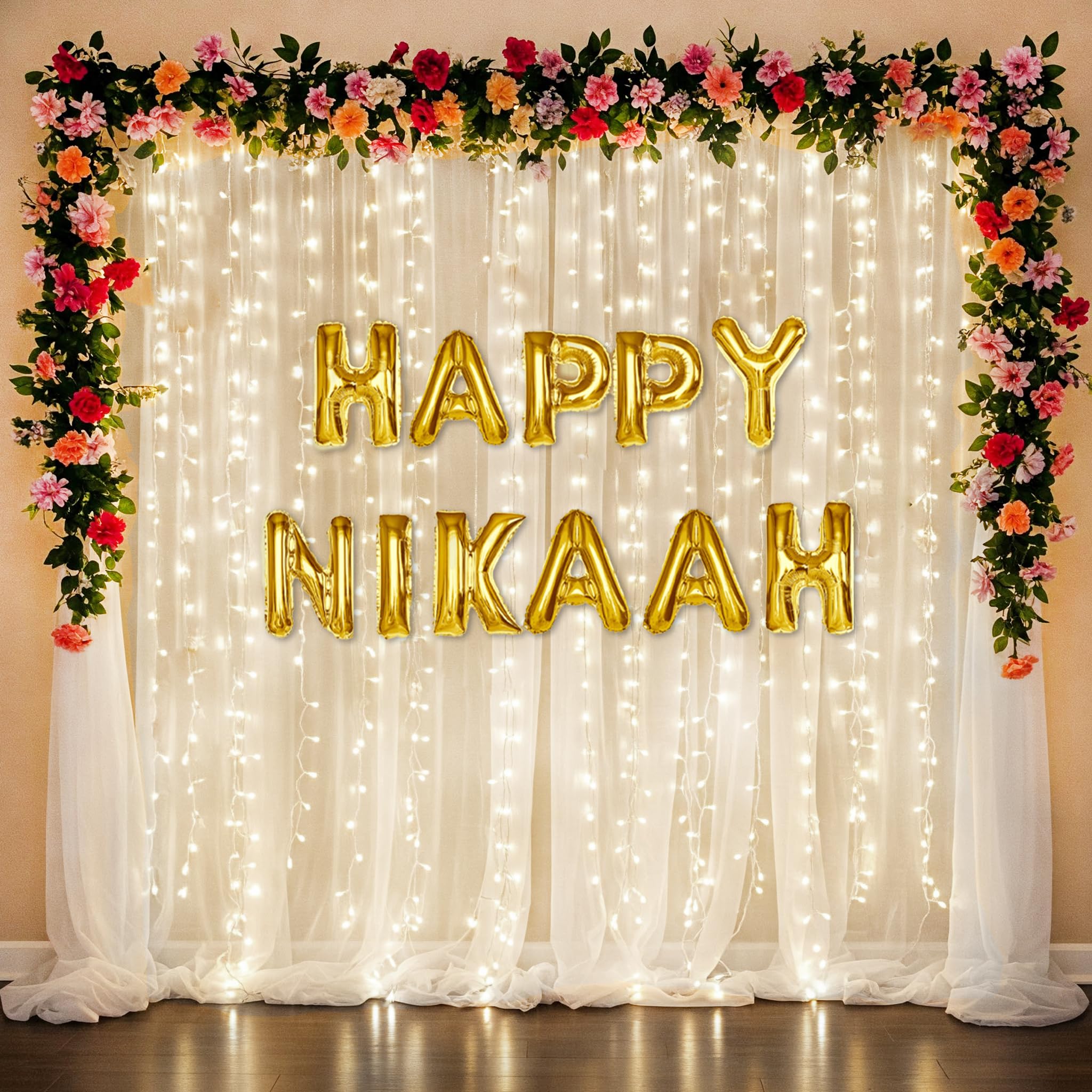 Happy Nikaah Decoration with Curtains and Fairy light - Special You
