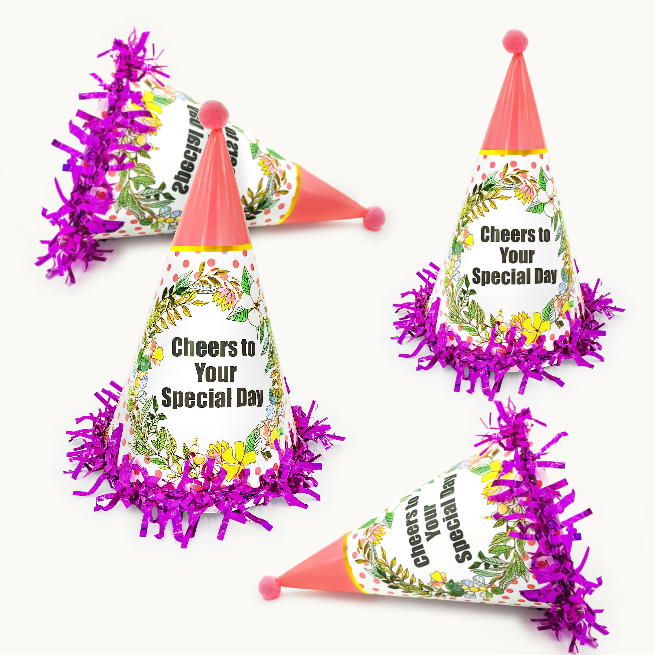 Charming pink & white birthday cap for celebrations
