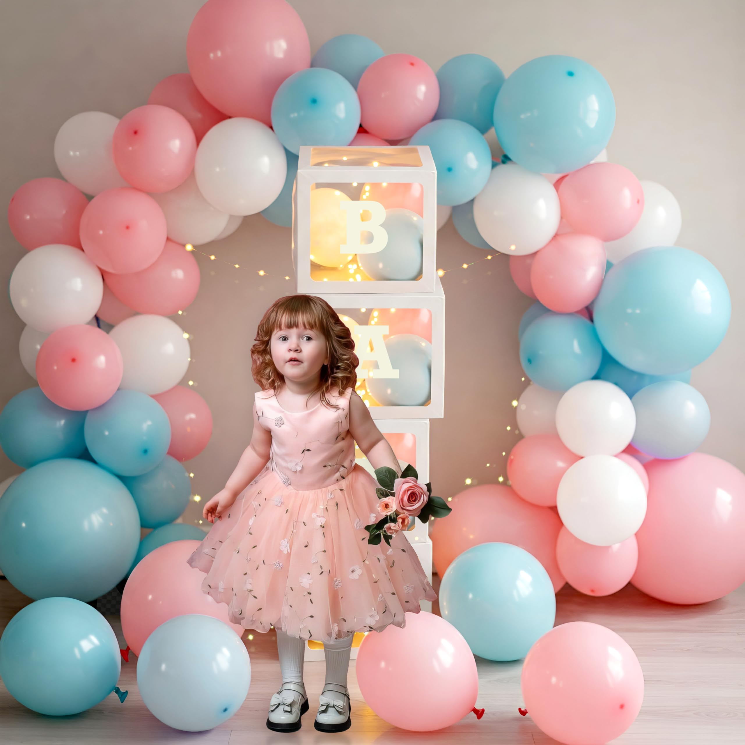 Pink & Blue Balloons for Decoration-45 pcs