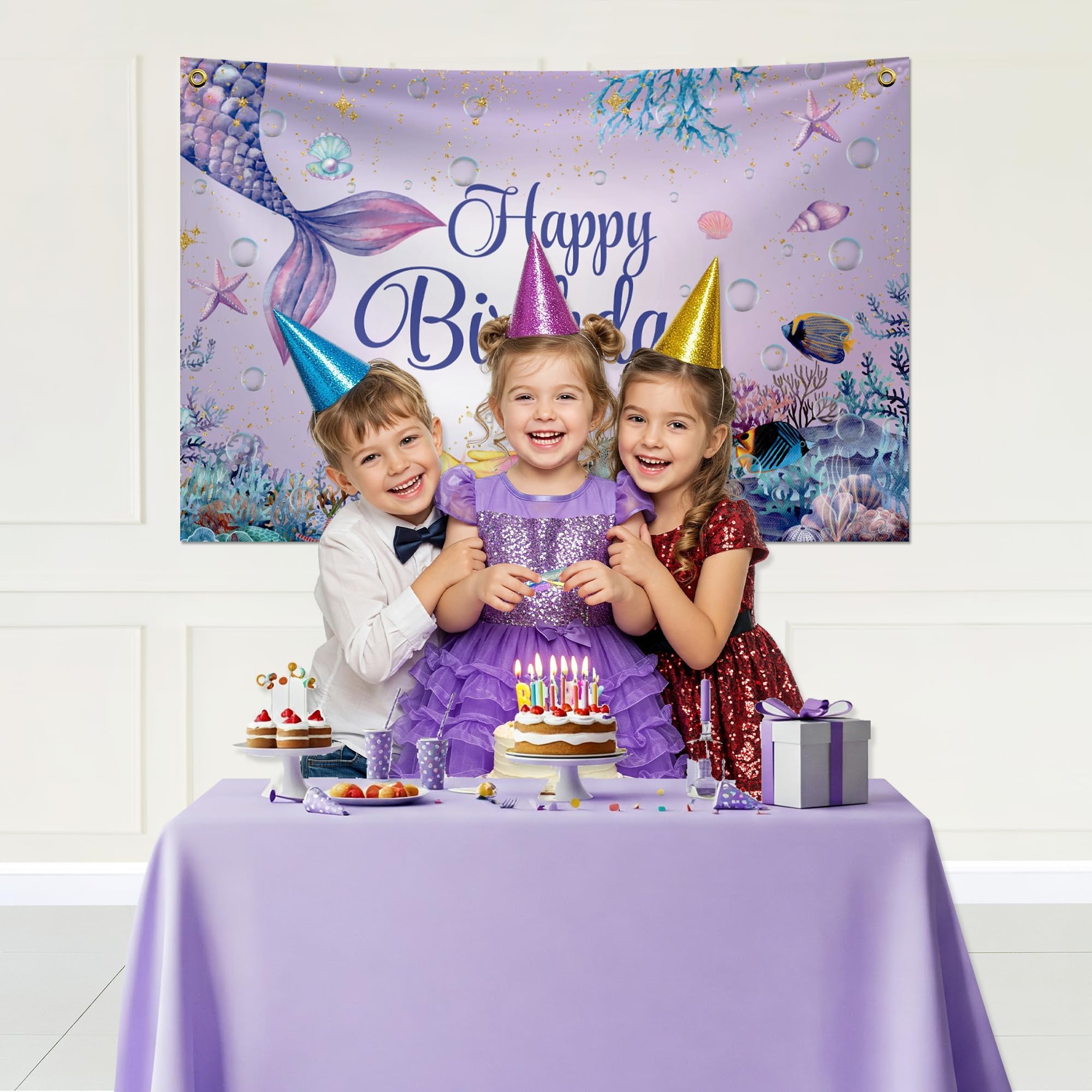 Mermaid Theme Birthday Decorations- 59 Pcs