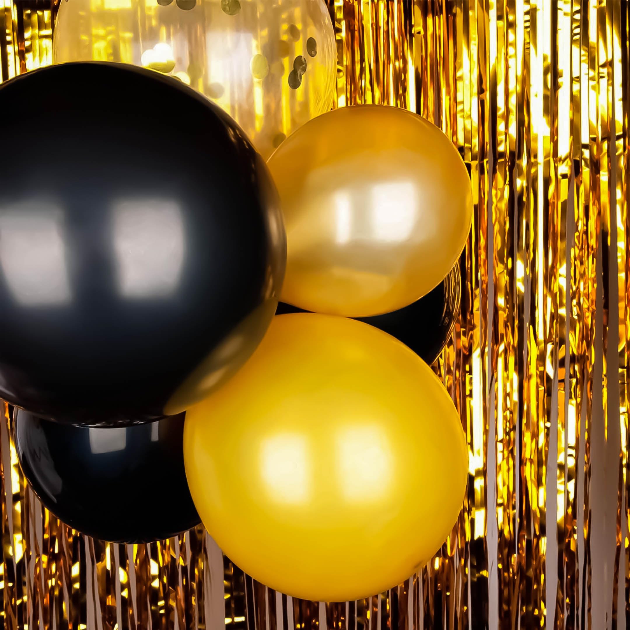 Black and Golden Balloon set With Crown foil balloon