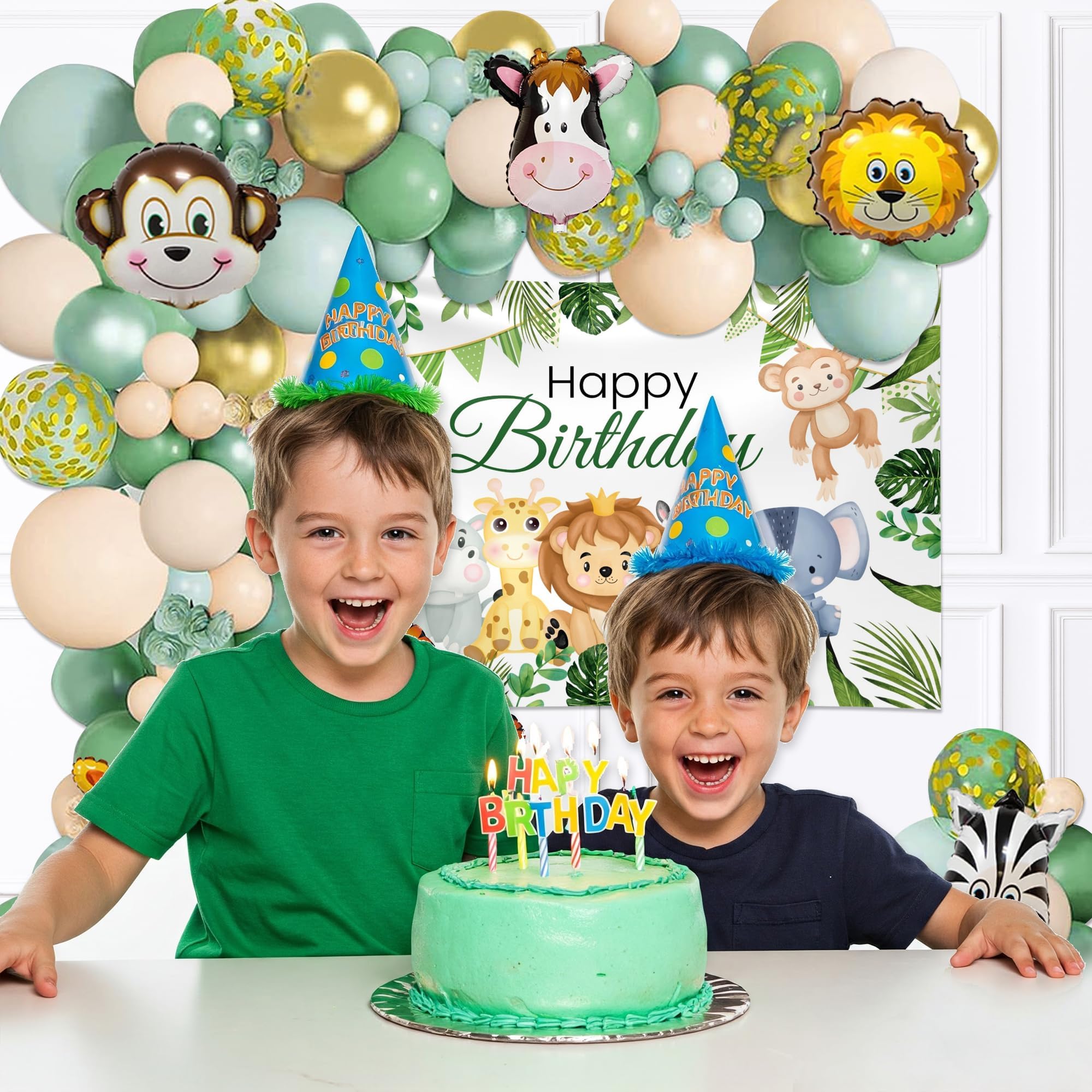 Jungle Theme Birthday Decoration-58 Pcs