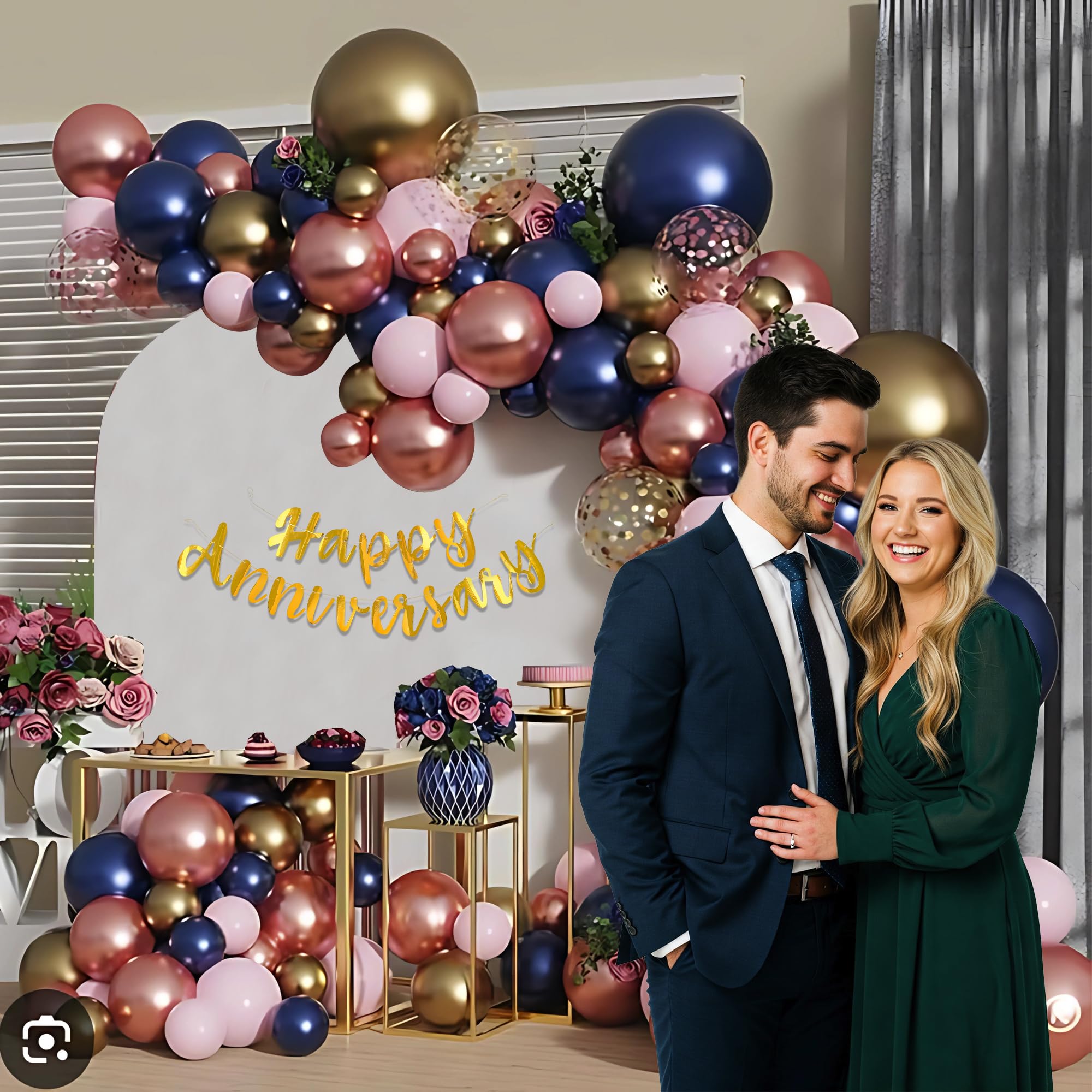 Navy and golden theme Balloon for Anniversary decor - Special You