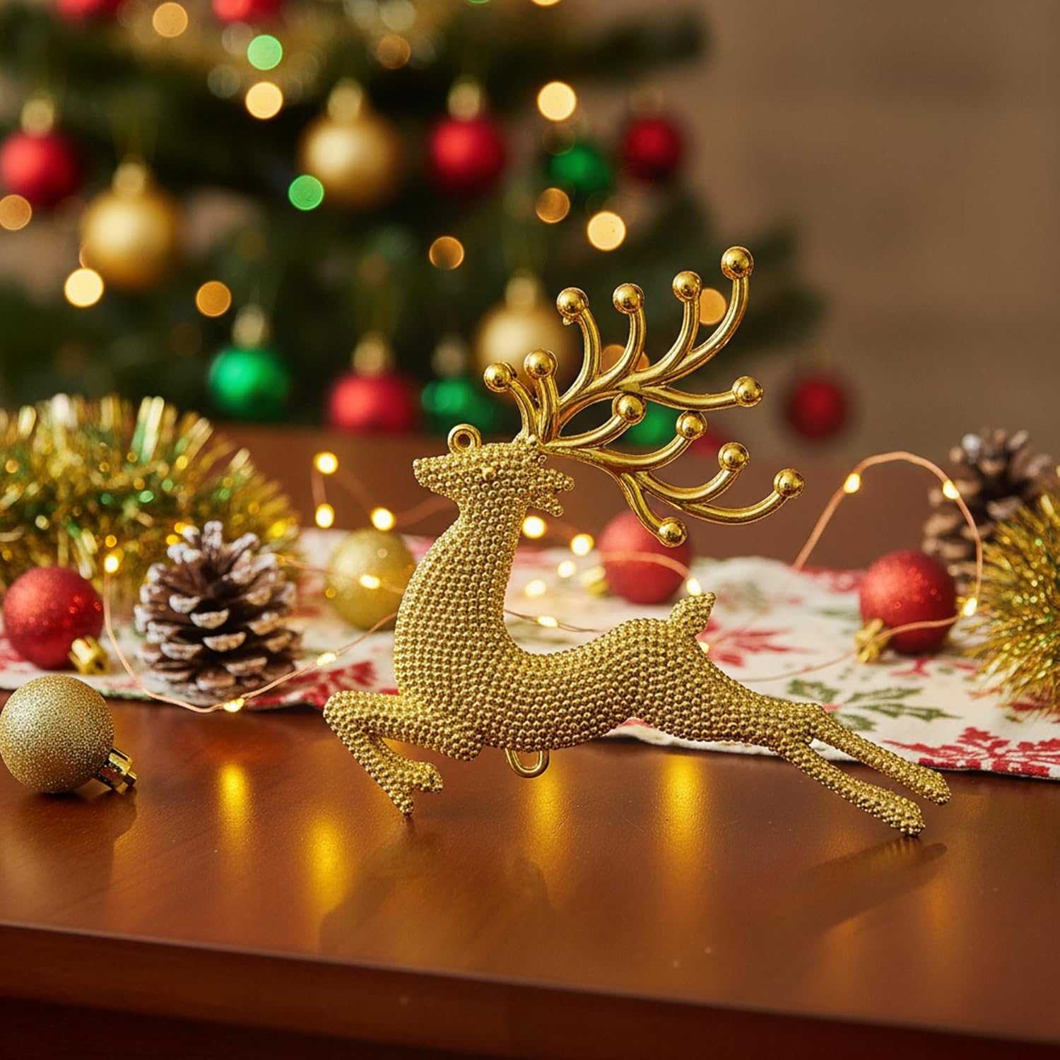 Golden Reindeer Christmas Decoration