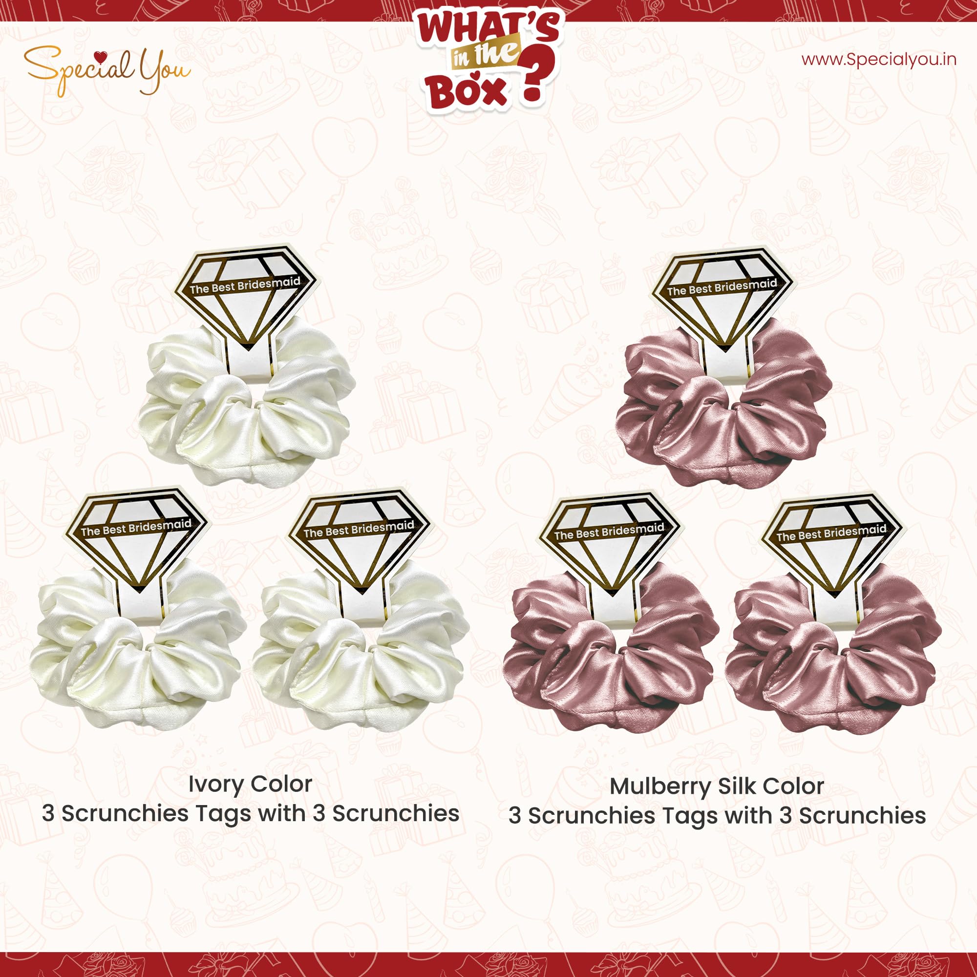 Elegant Satin Hair Scrunchies-6pcs