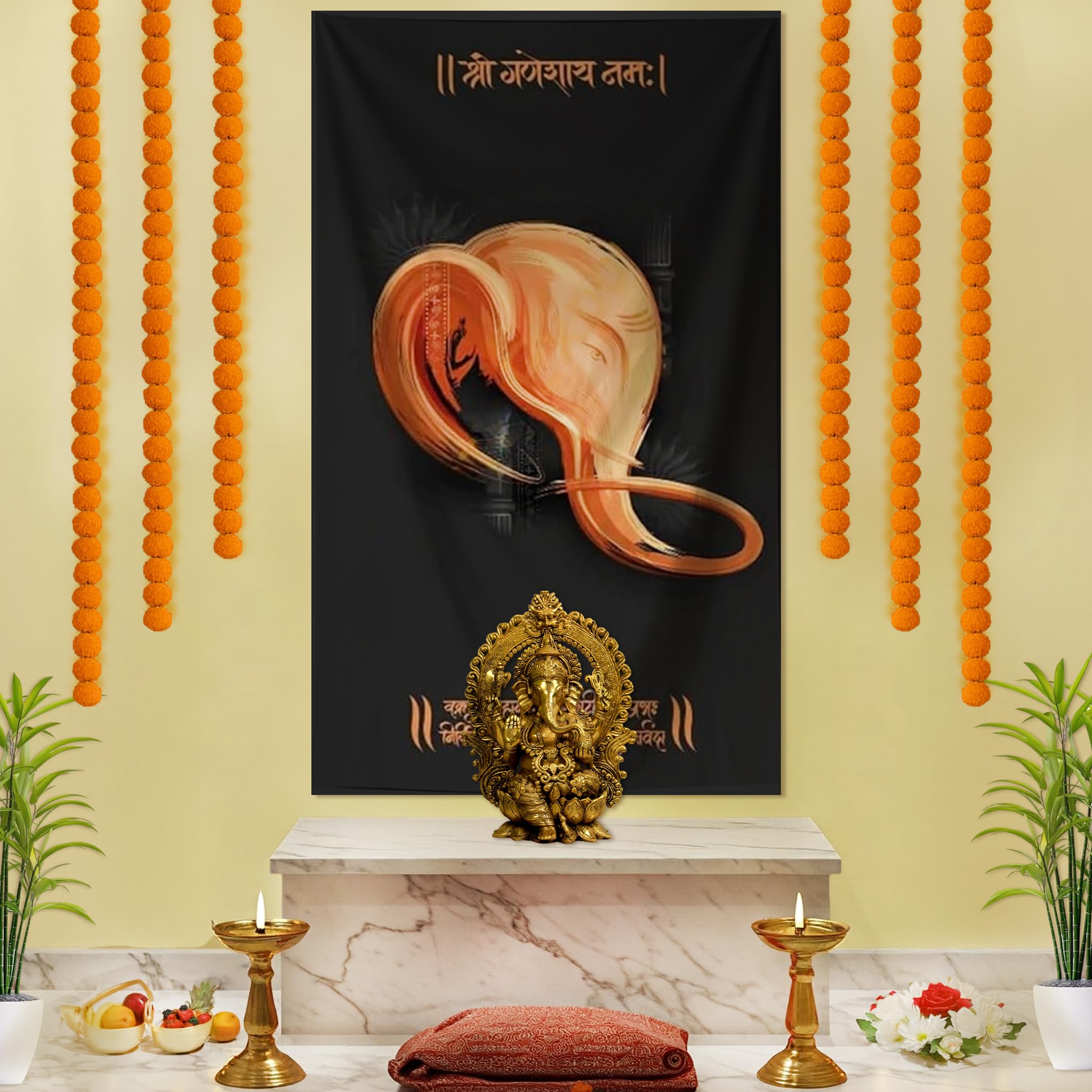 Ganpati floral Diwali Backdrop Decor Kit