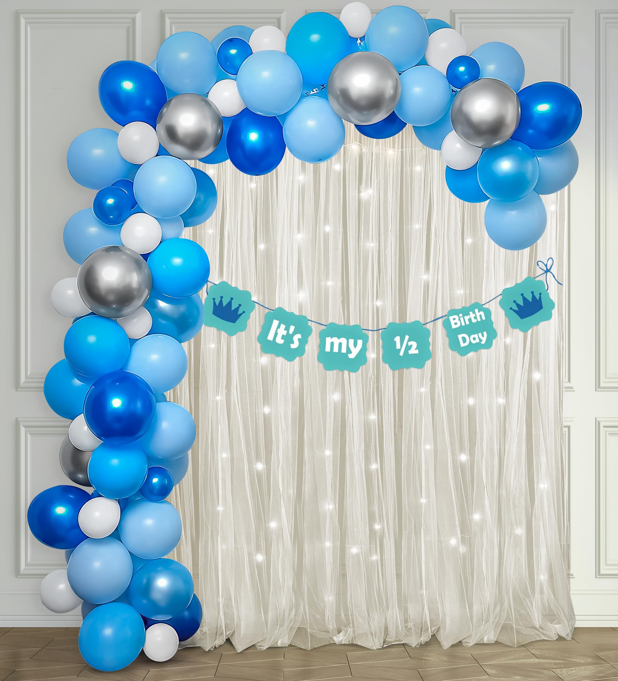 Blue theme Half Birthday decor