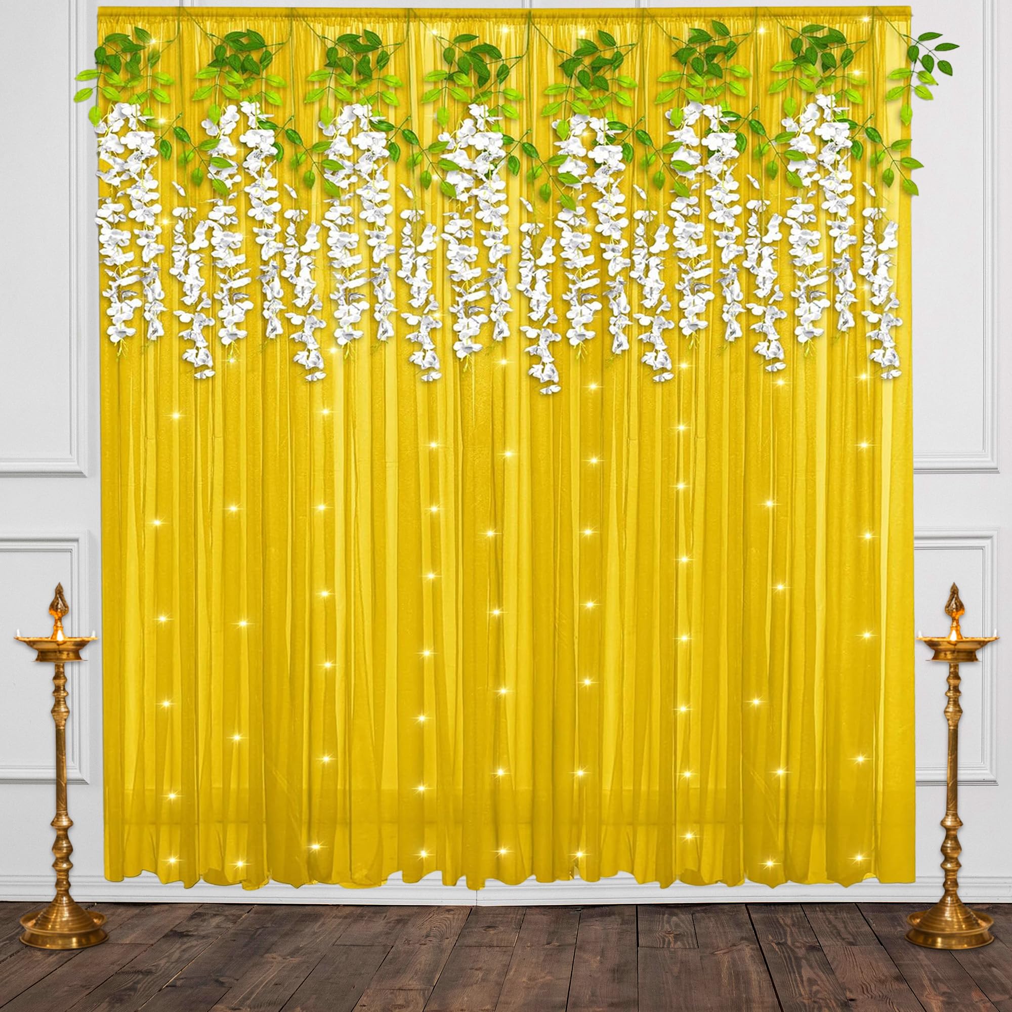 yellow backdrop decoration