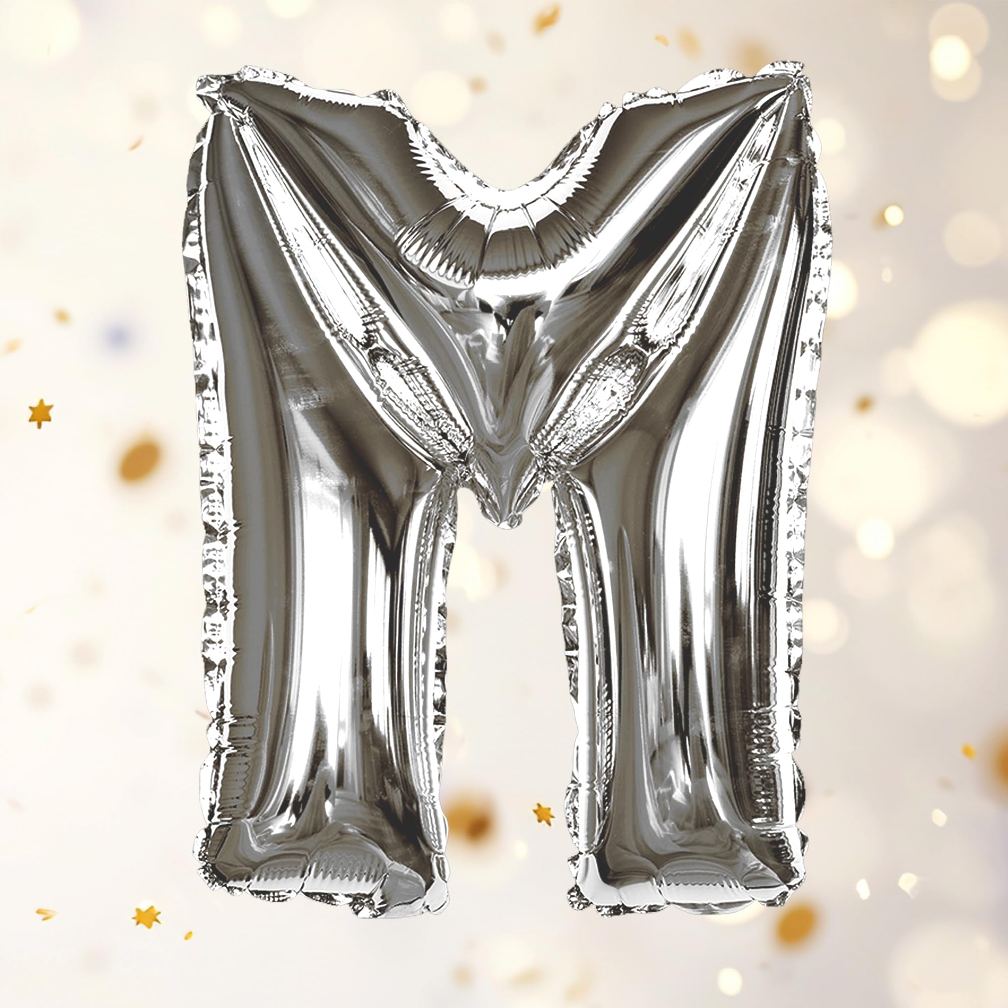 Silver M Letter Foil Balloon