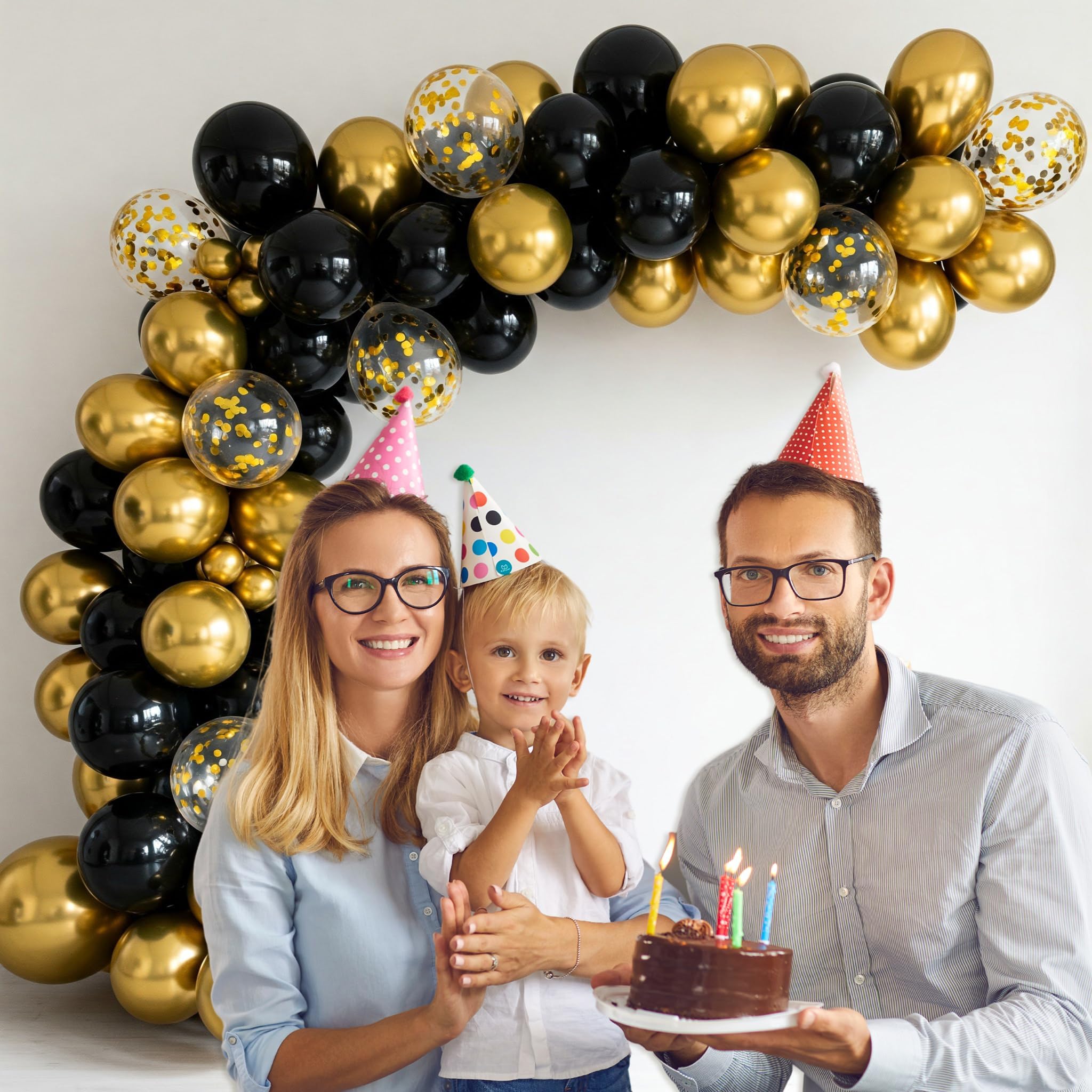 Black & Gold Chrome Balloons