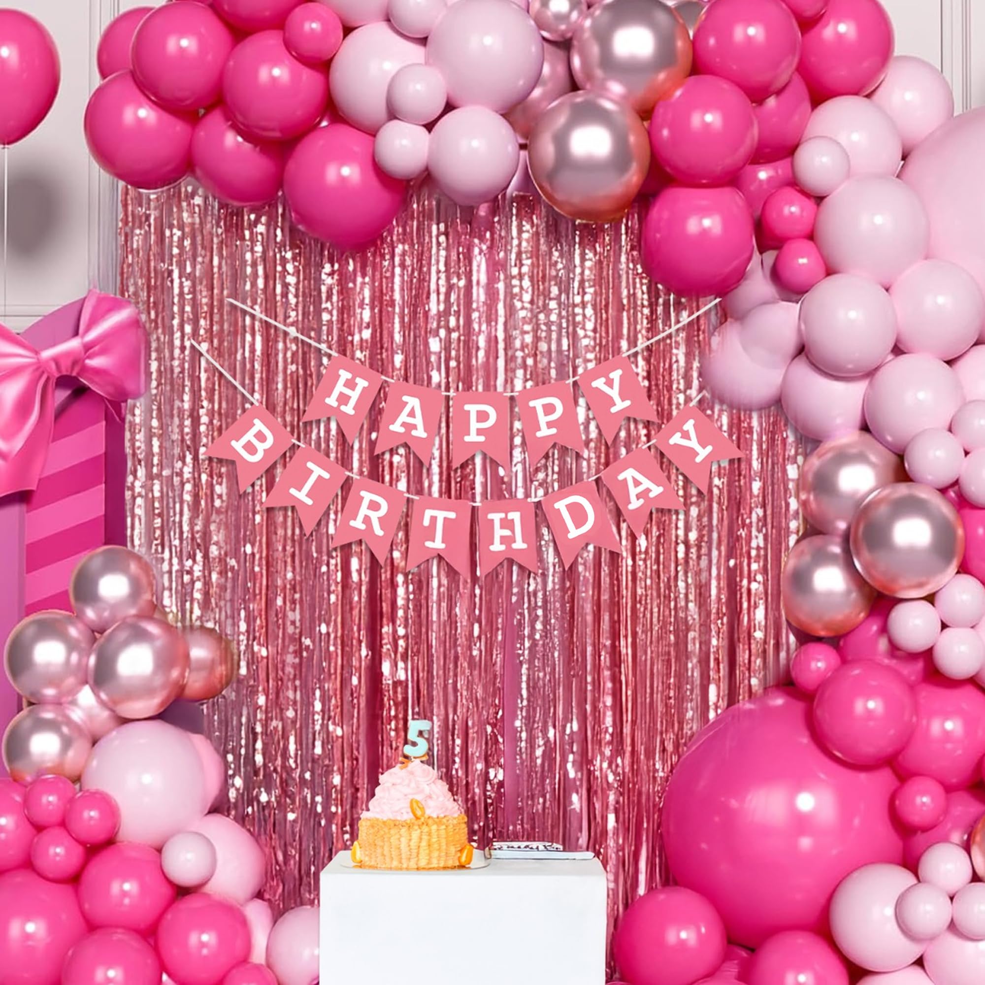 Pink Balloons for Birthday Decoration- 55 Pcs